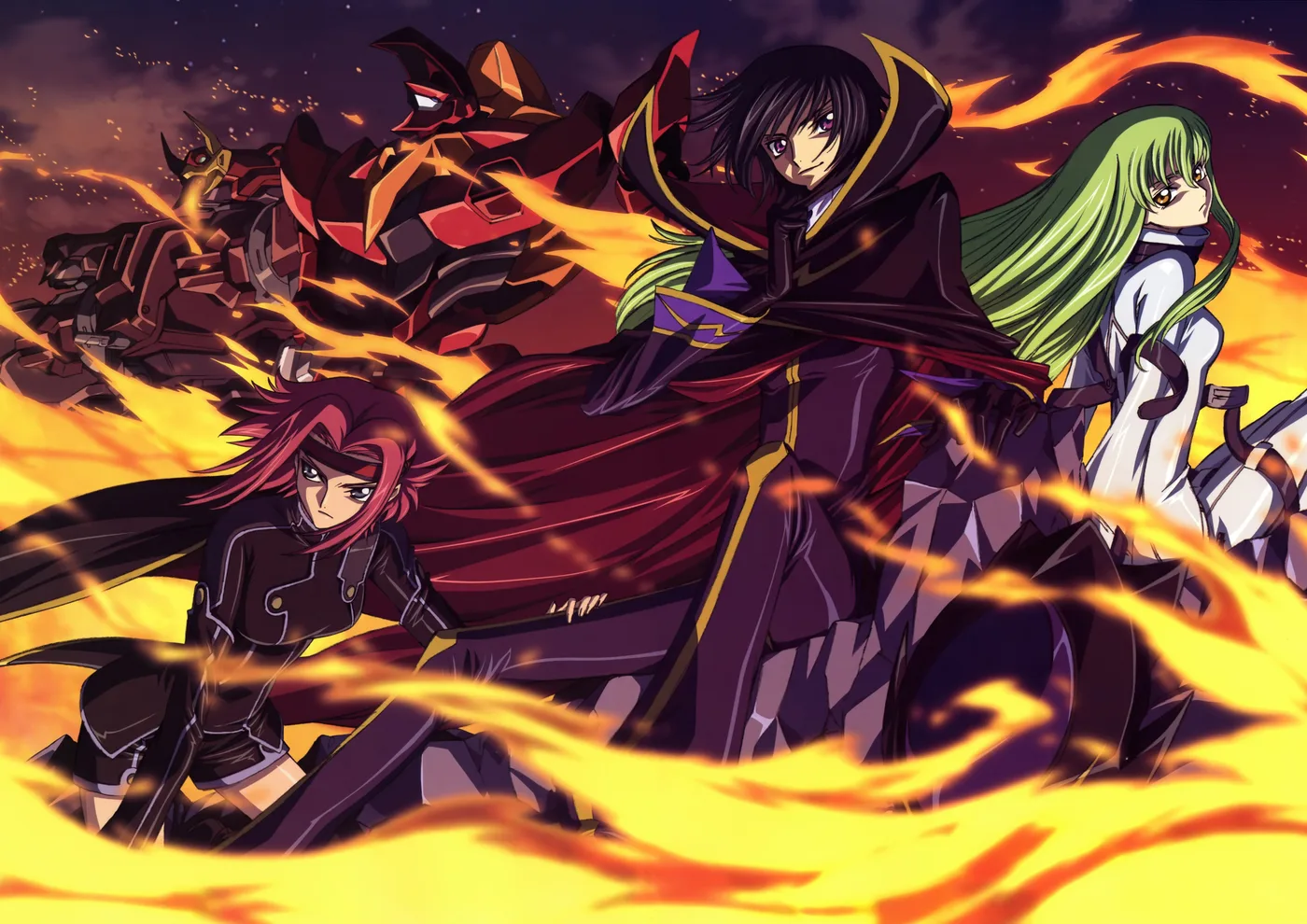 Lelouch Zero CC y Kallen Guren Code Geass
