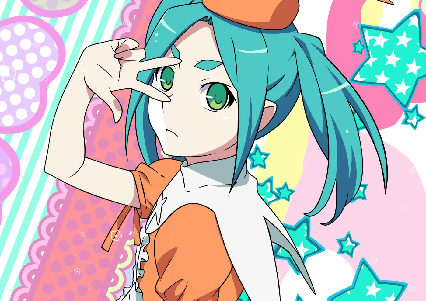 Chica Anime Chibi Pastel con Estrellas