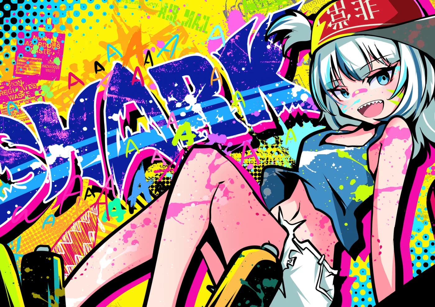 Chica Anime Punk Graffiti Urbano Madara