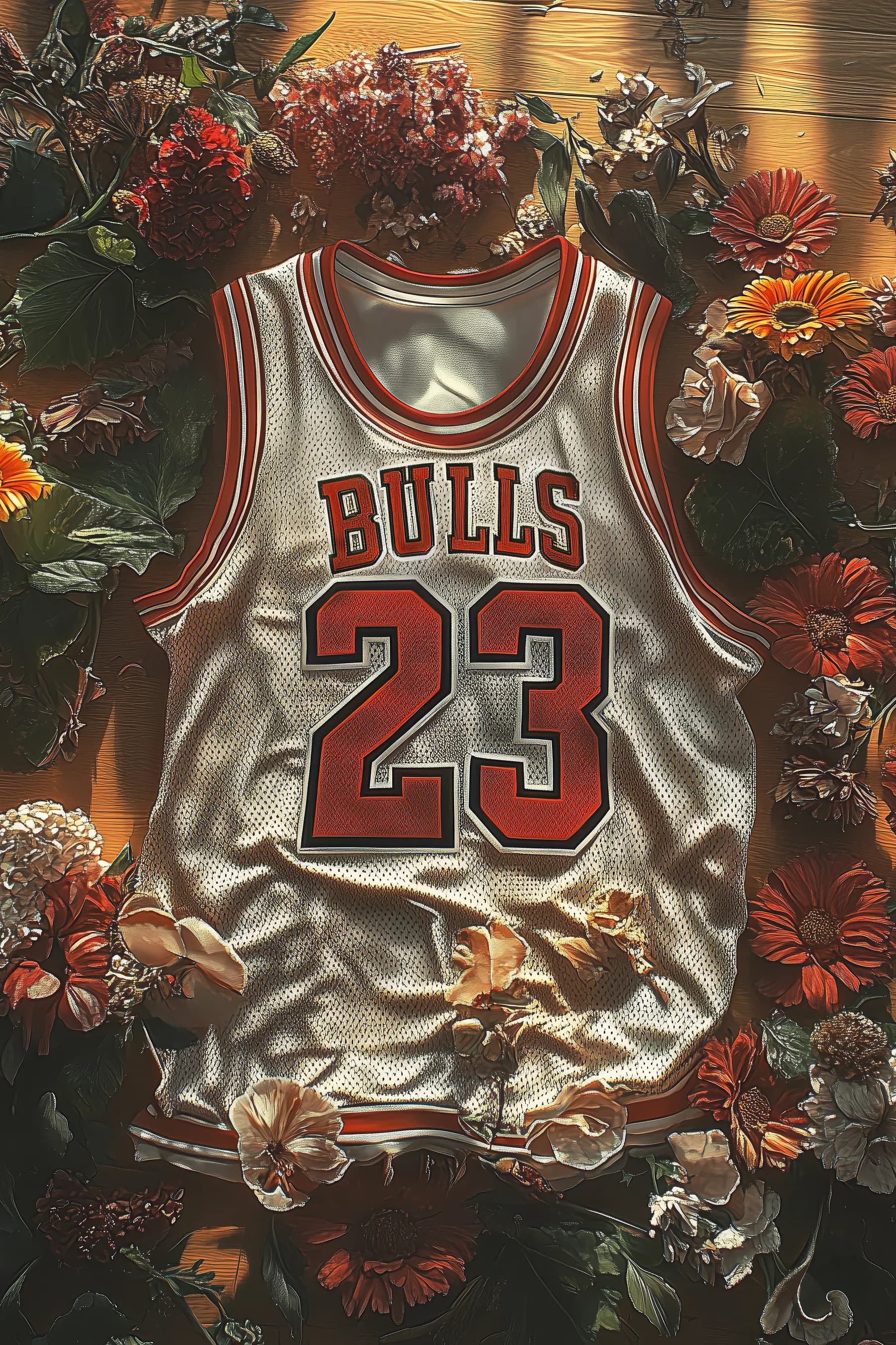 Camiseta Bulls 23 con Flores
