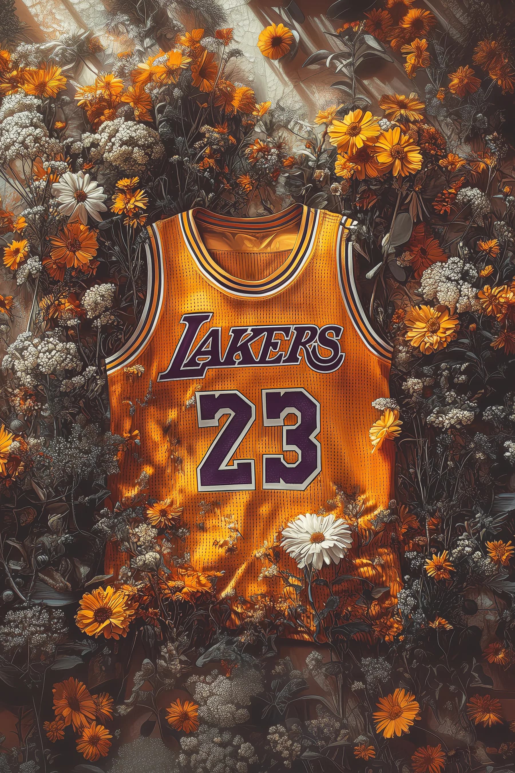 Camiseta Lakers 23 con Flores
