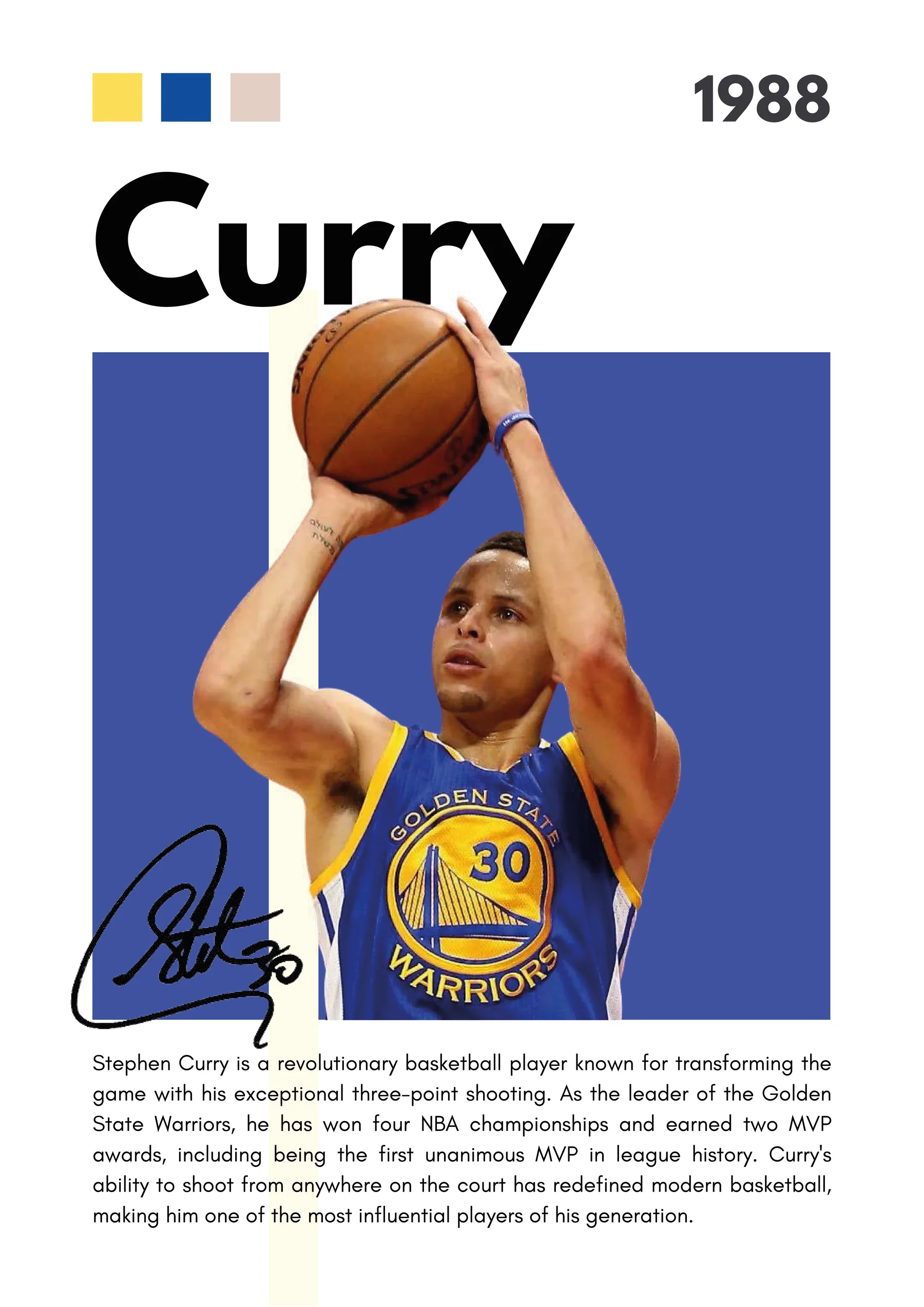 Stephen Curry Warriors Triple