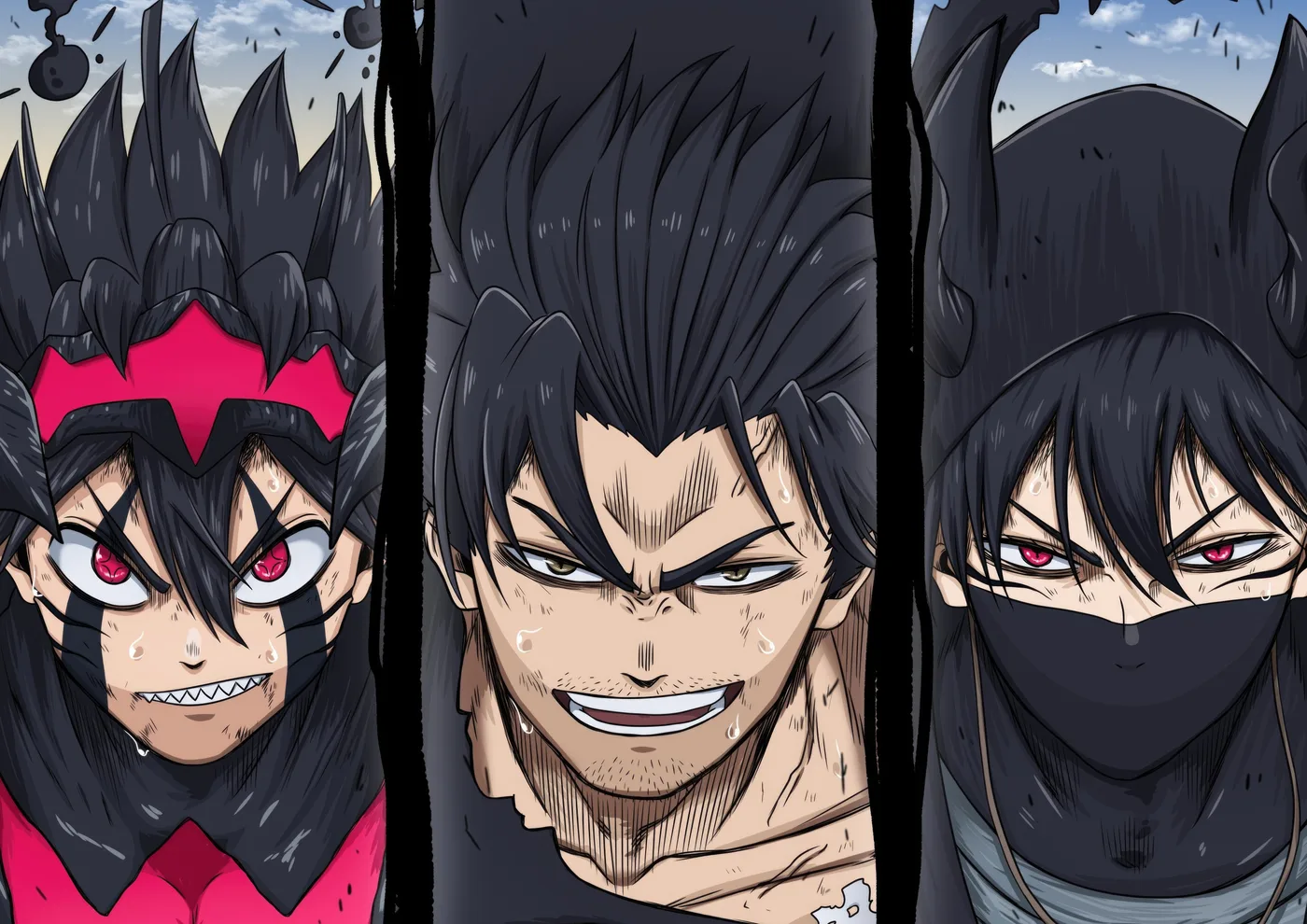 Toros Negros Triple Retrato Manga