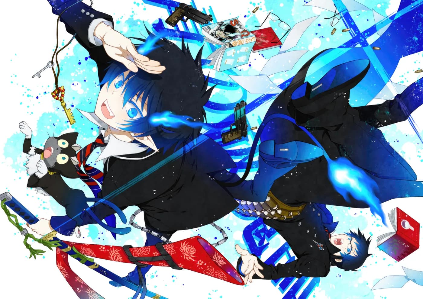 Rin y Yukio Hermanos Divididos Estilo Splash