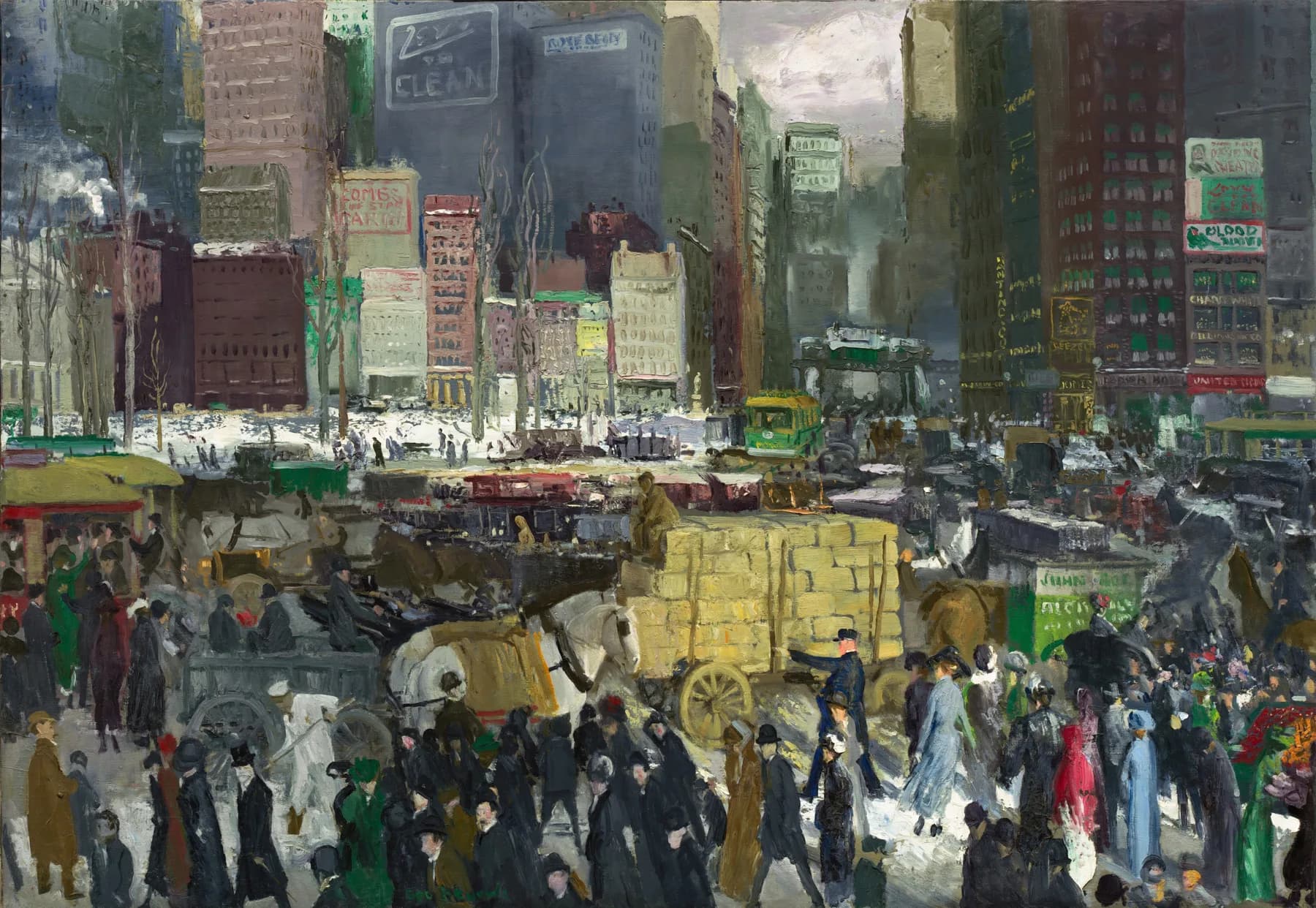 Escena Urbana con Multitud - George Bellows