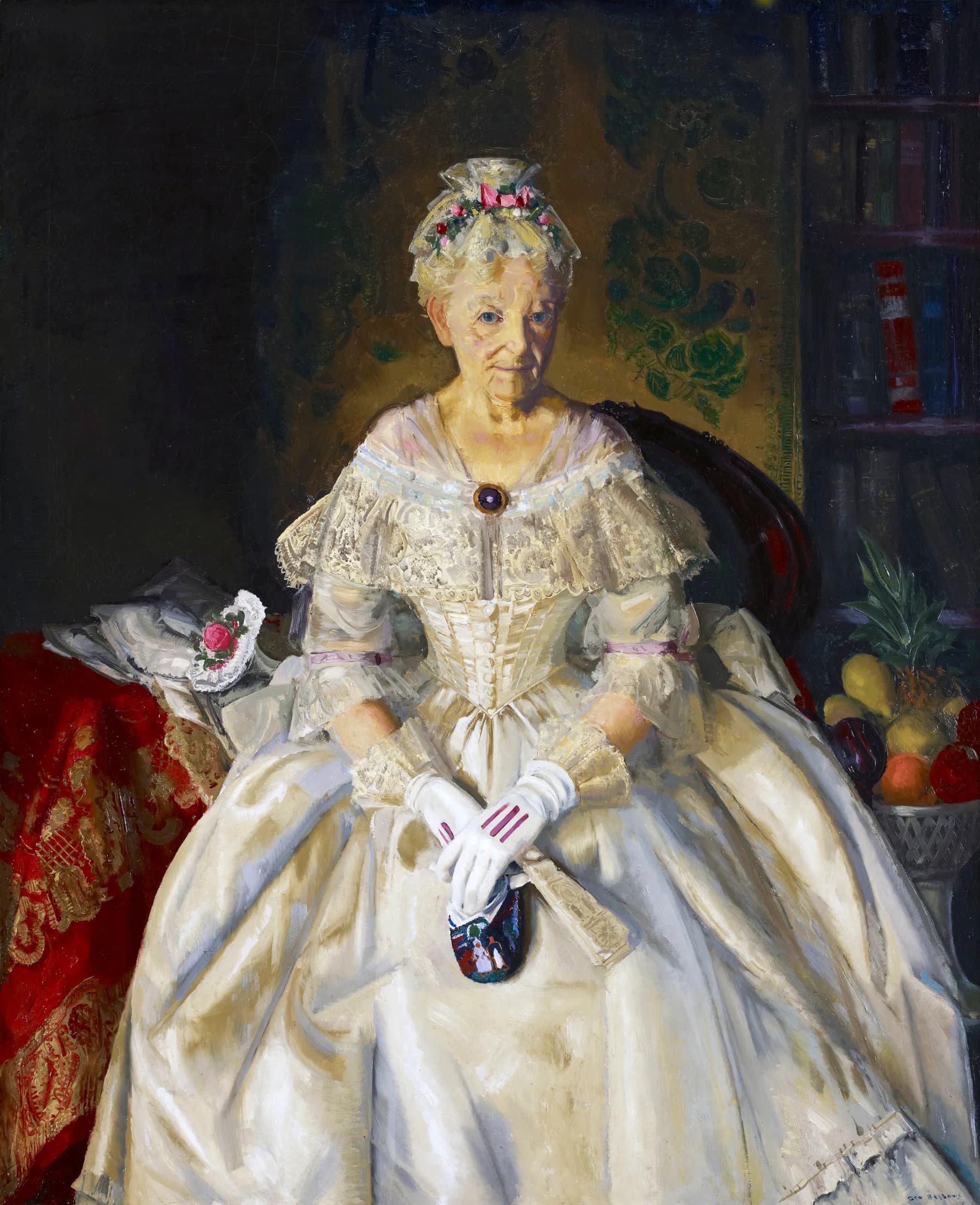 Retrato de Dama Anciana con Vestido Blanco - George Bellows