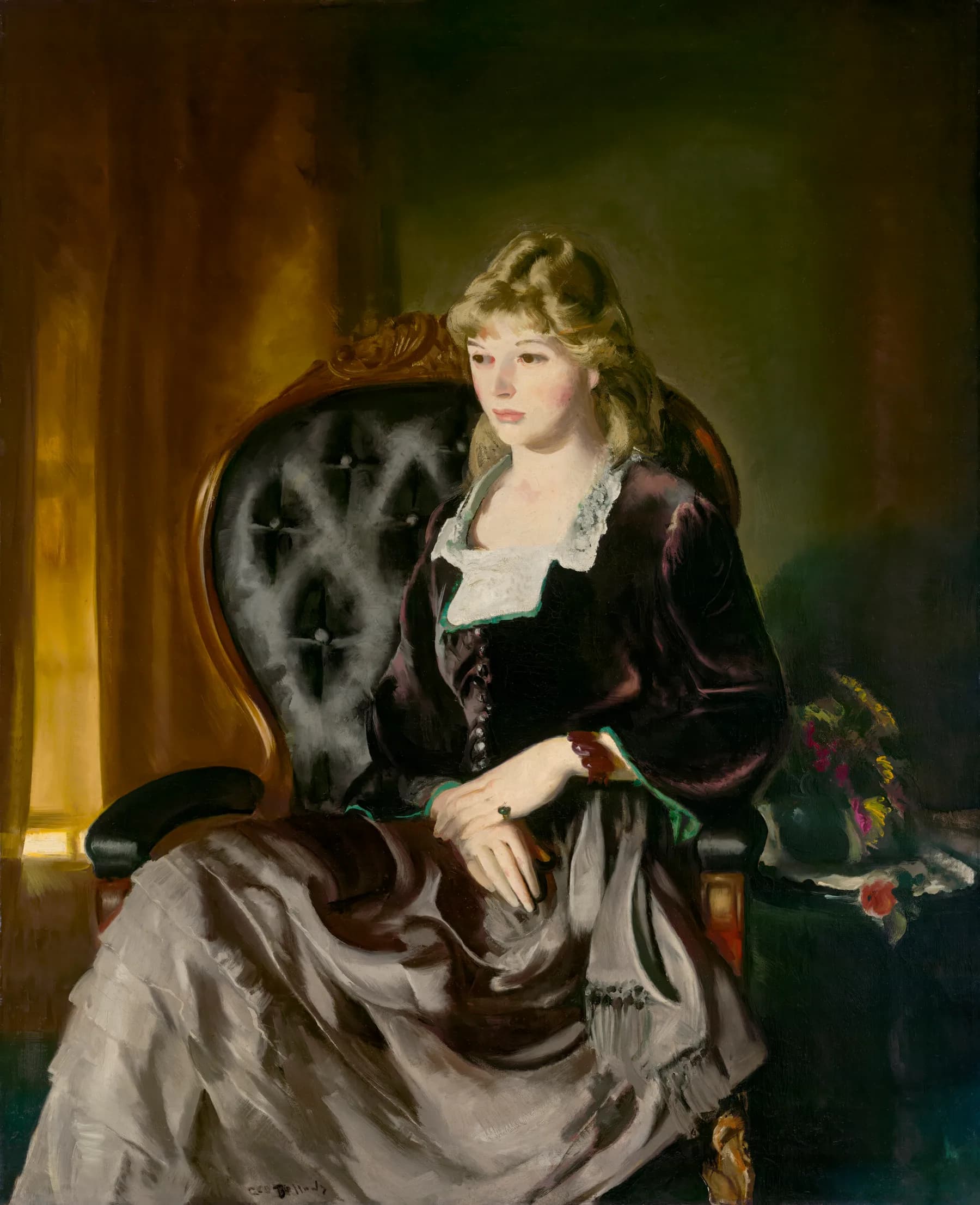Retrato de Dama con Vestido Oscuro - George Bellows
