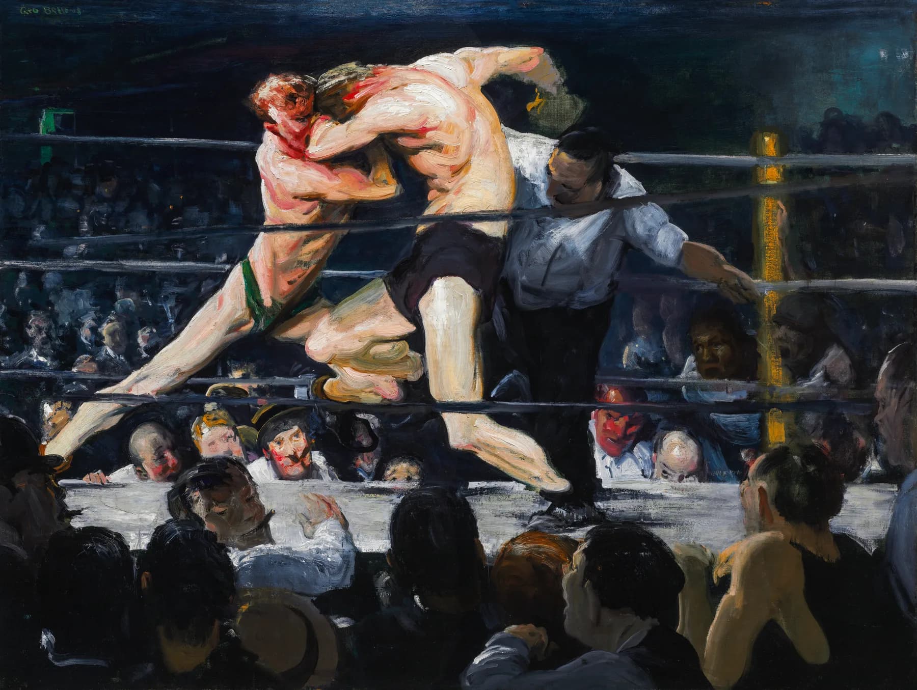 Ciervo en Sharkeys Combate de Boxeo - George Bellows
