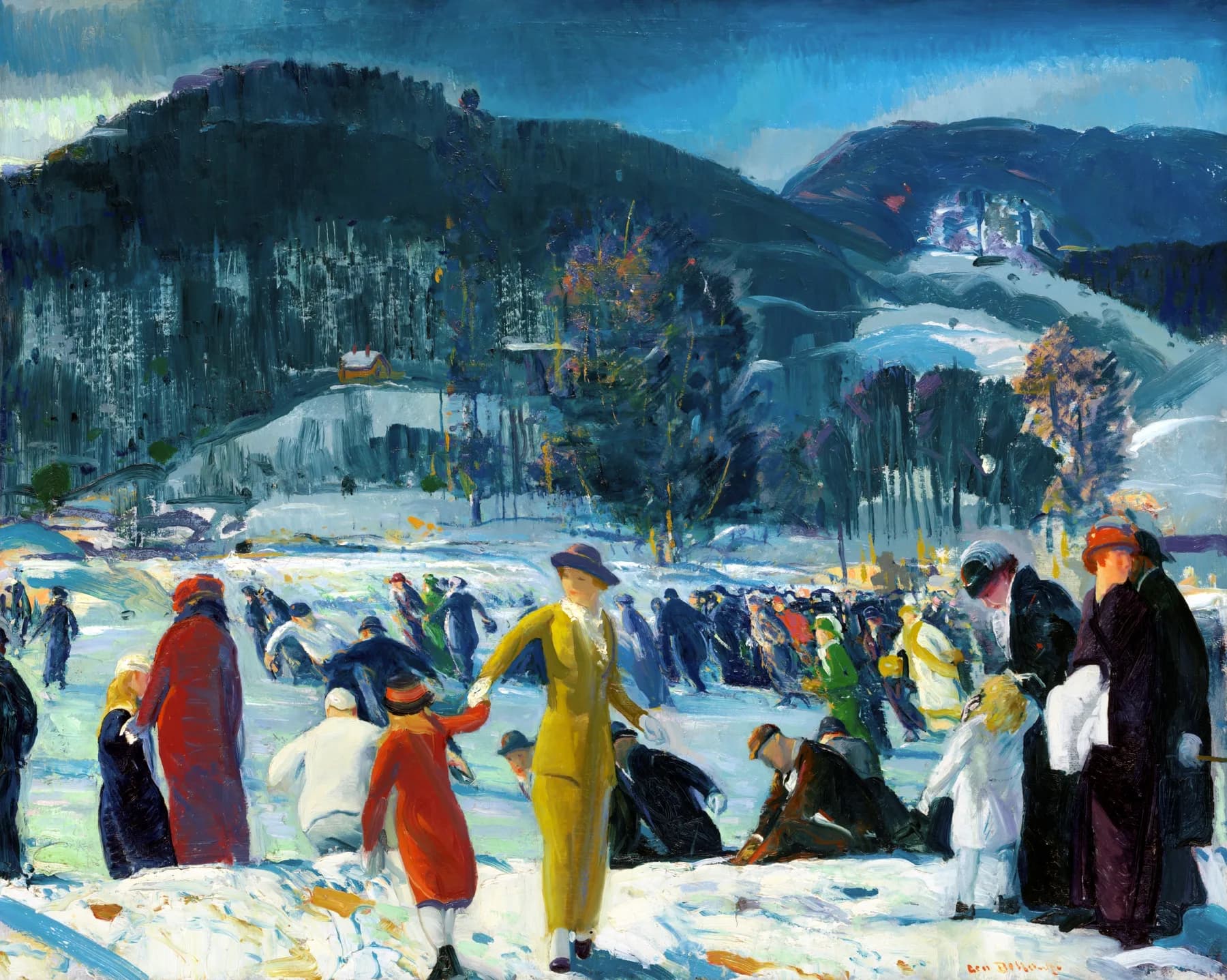 Escena de Invierno con Patinadores - George Bellows