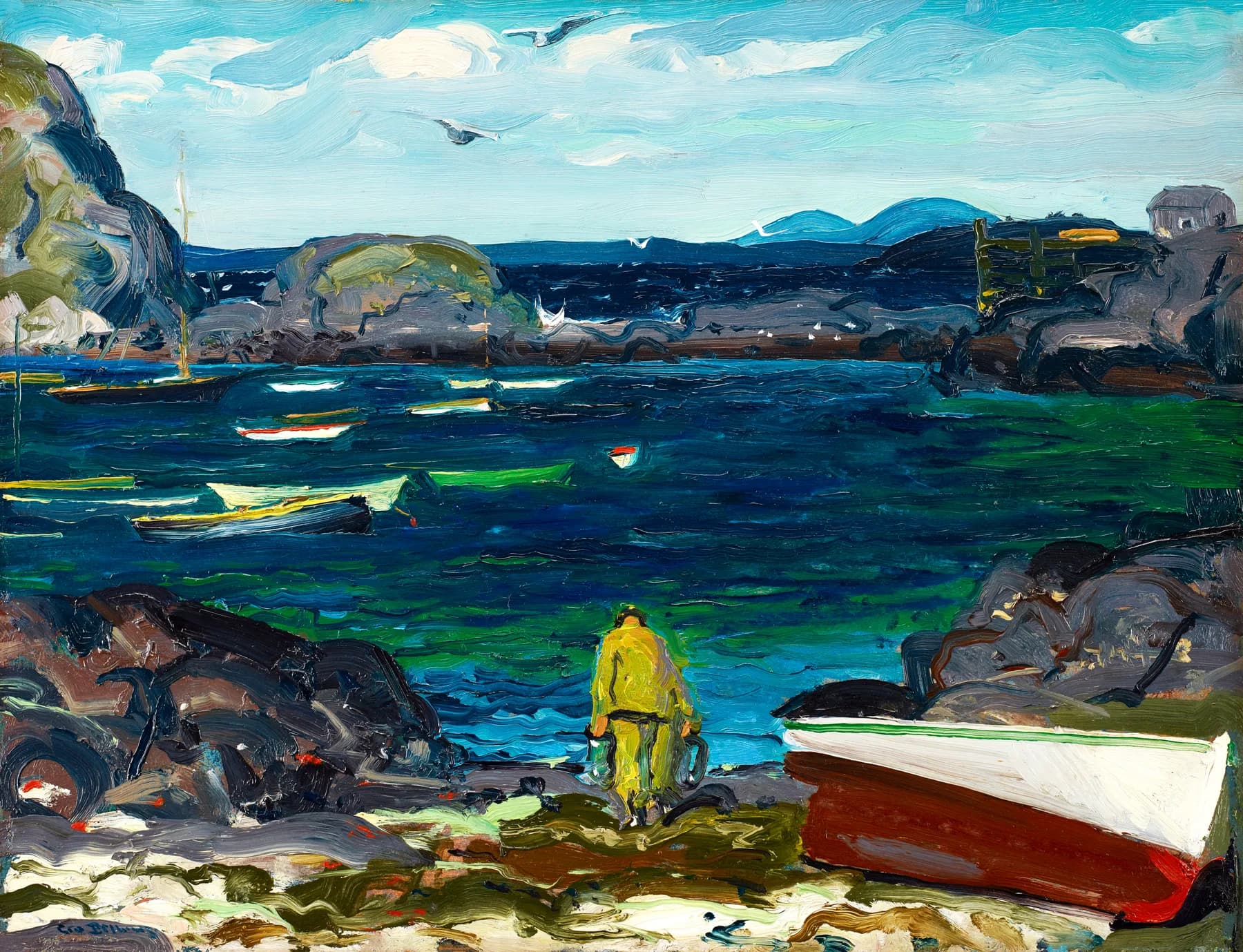 Paisaje Costero con Barco - George Bellows