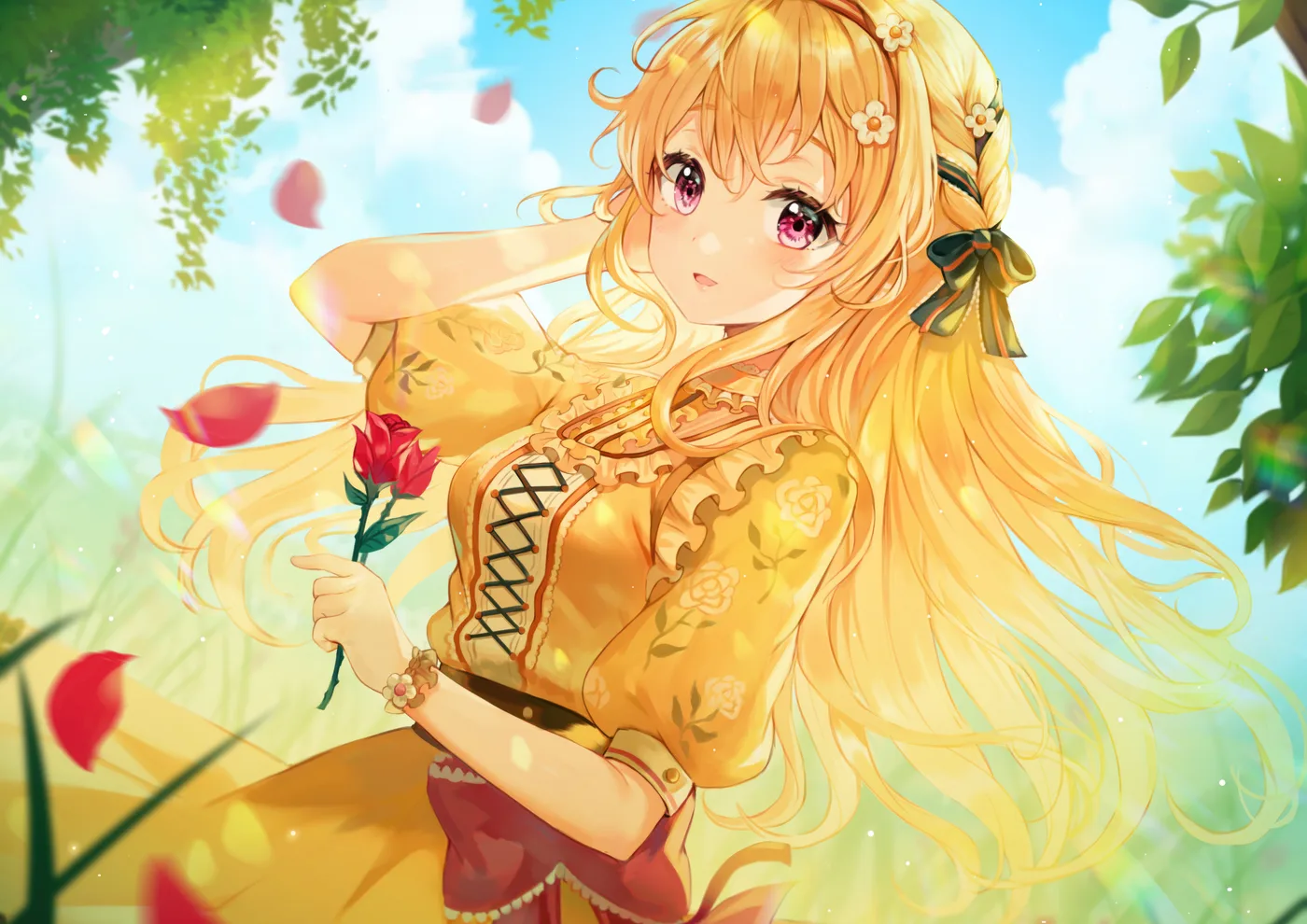 Chica BanG Dream Rubia con Rosa
