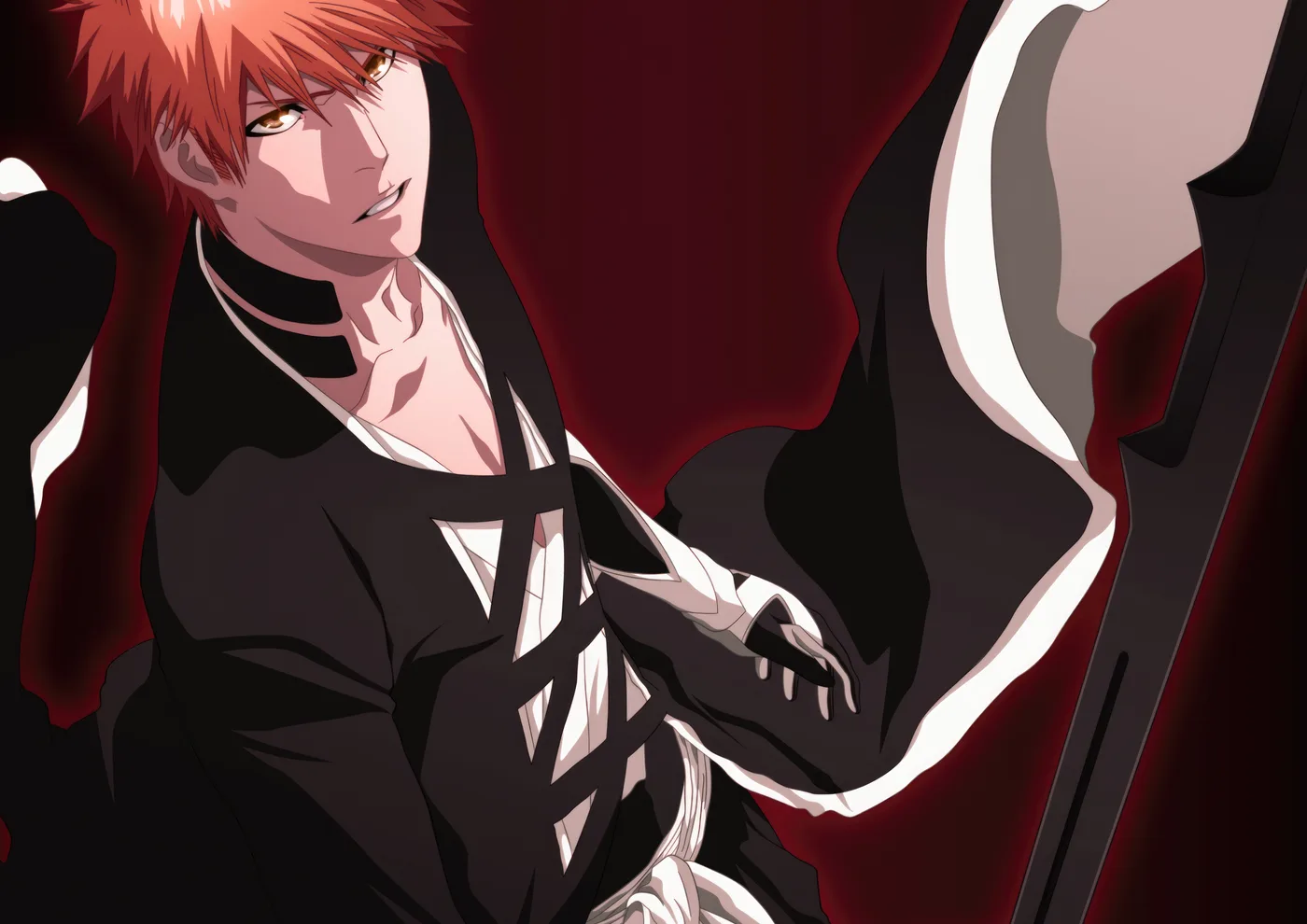 Ichigo Kurosaki Retrato Fondo Rojo