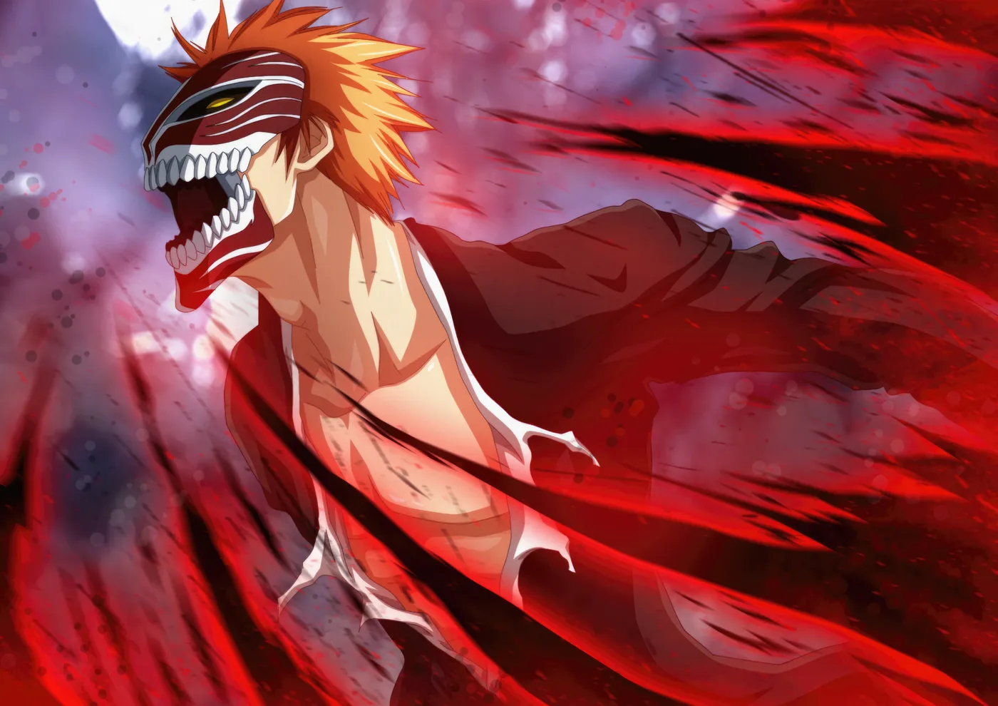 Hollow Ichigo Rugido con Capa Roja
