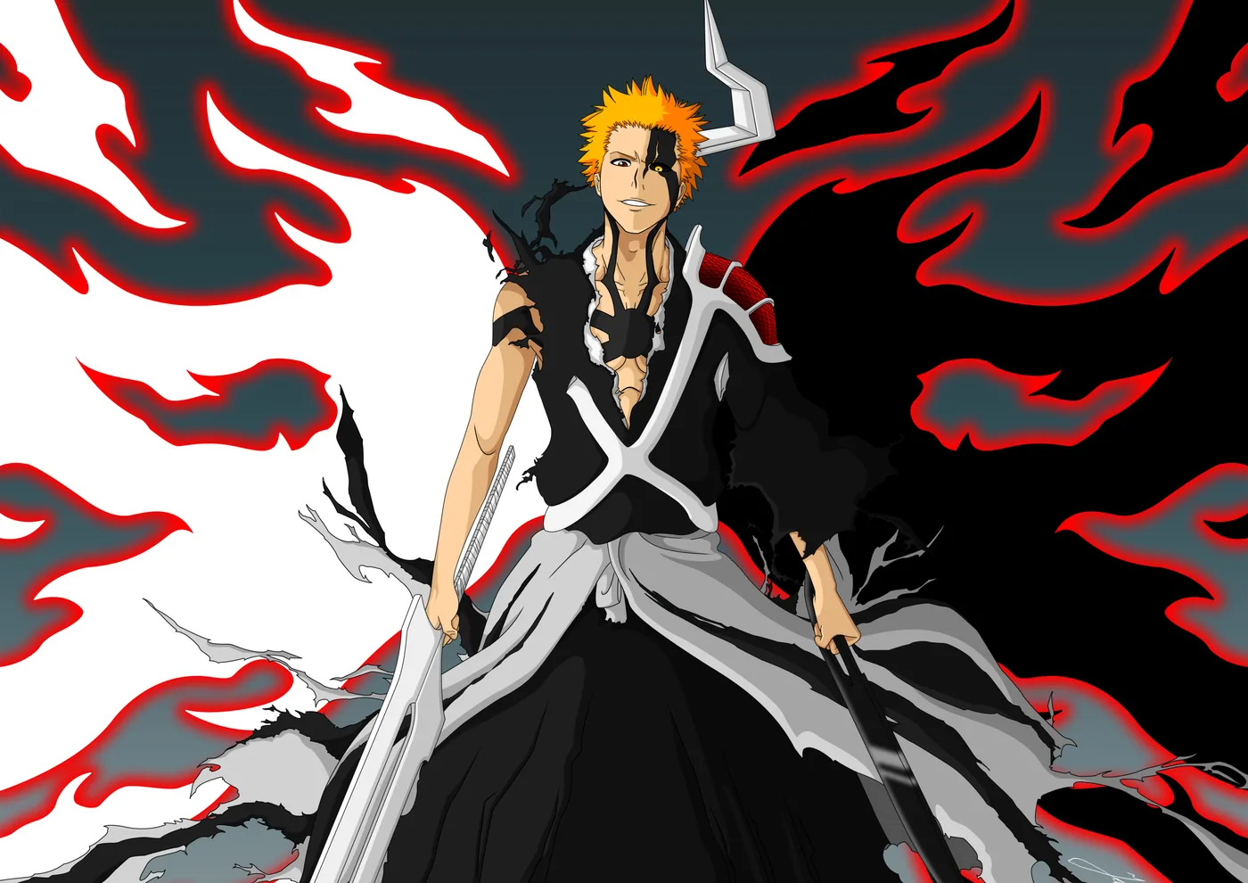 Ichigo Final Getsuga Tensho Blanco y Negro