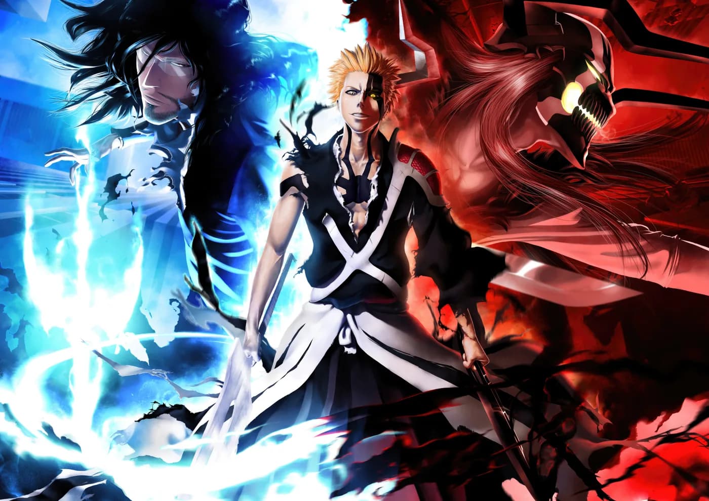 Ichigo Byakuya y Titan Rojo Colage