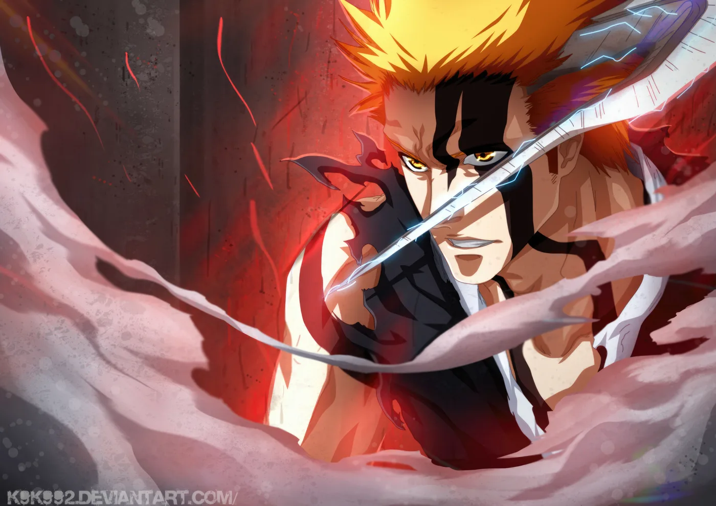 Ichigo Bankai Sonrisa Confiada Espada