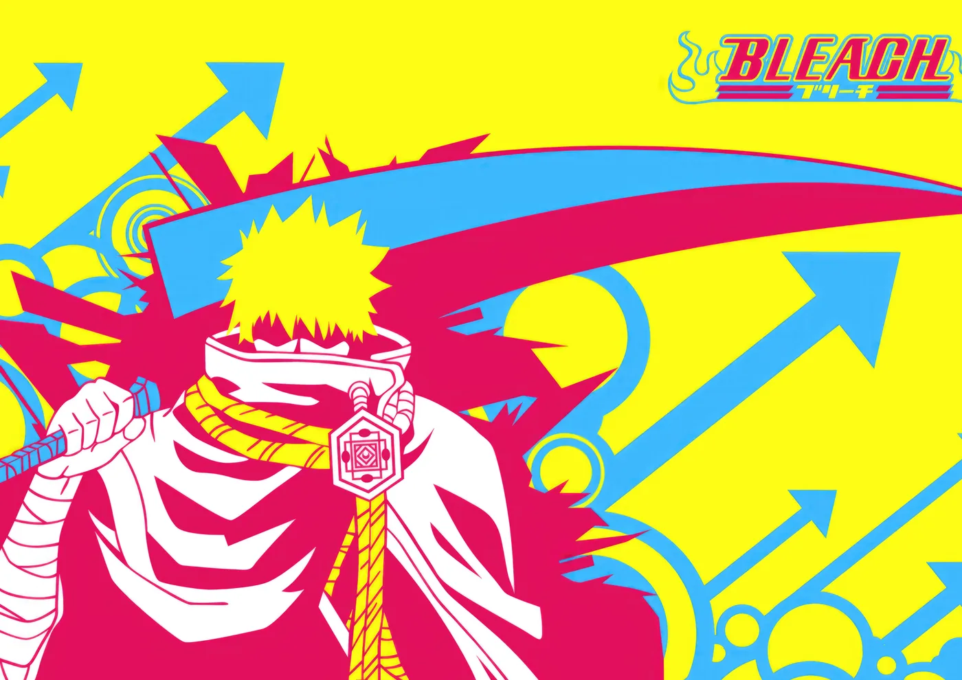 Ichigo Pop Art Zangetsu Amarillo y Rosa