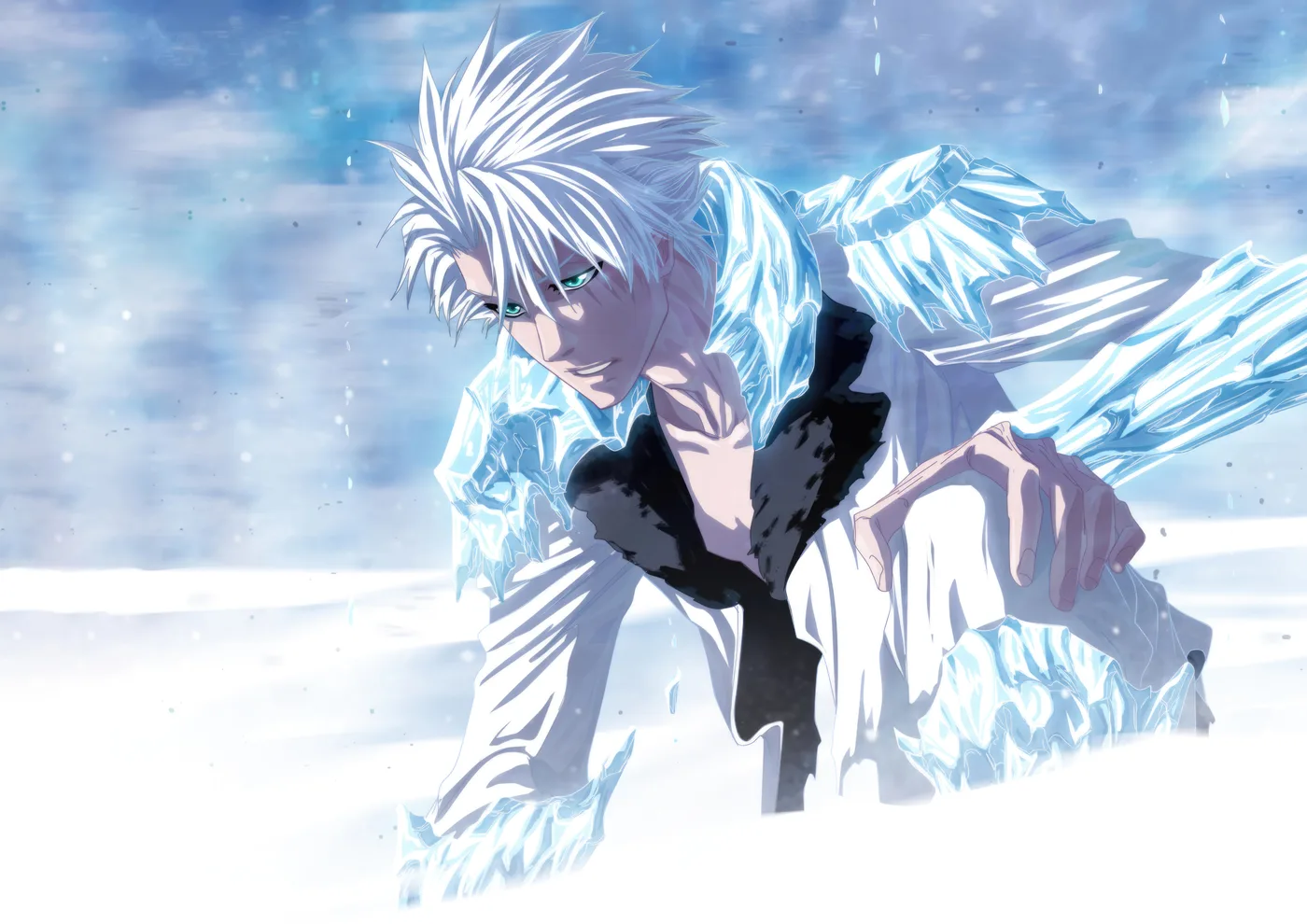 Toshiro Hitsugaya Espada de Hielo en Nieve