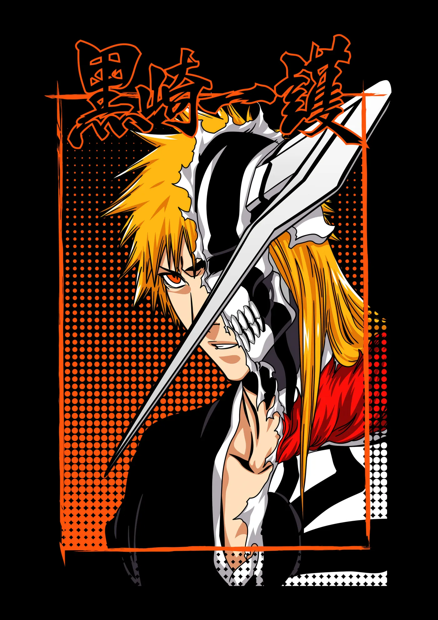 Ichigo Mascara Hollow Kanji Naranja