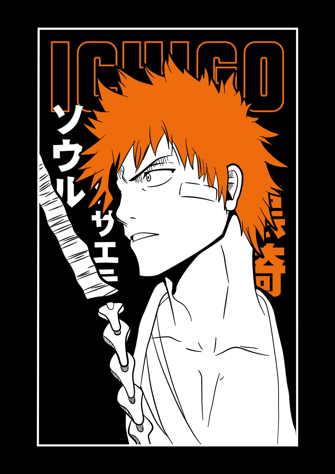 Ichigo Perfil Blanco Negro y Naranja