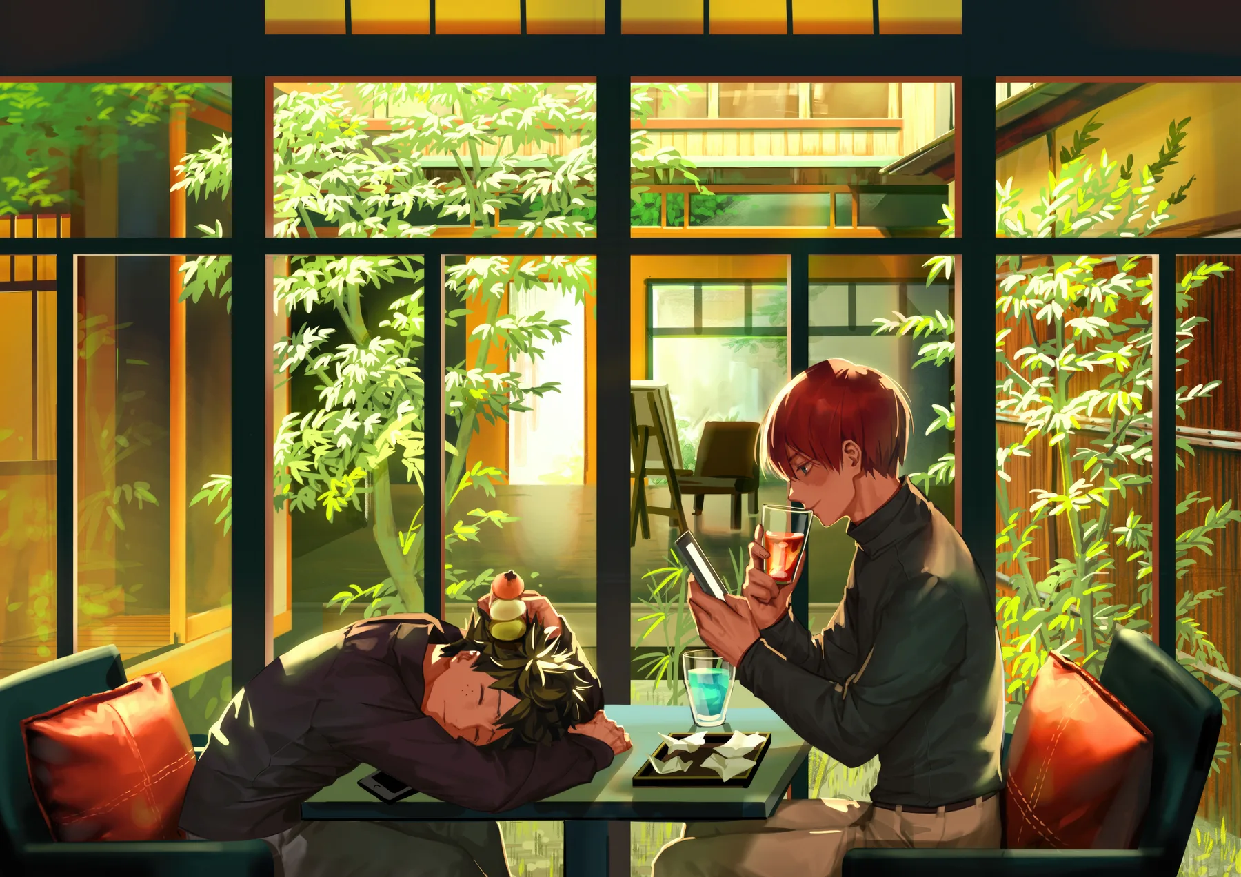 Todoroki y Bakugo Momento Casual Café