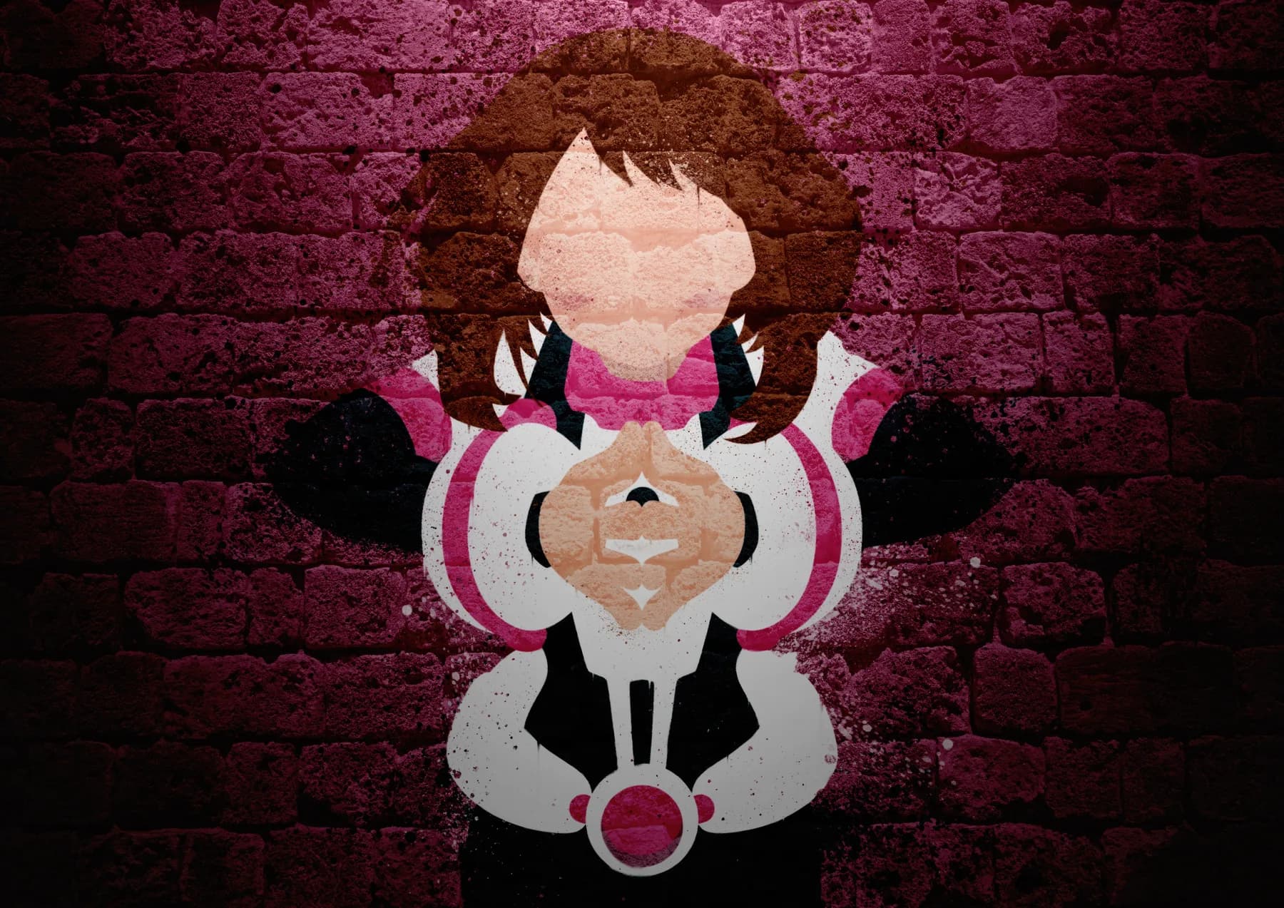 Uraraka Ochako Silueta Splatter Rosa