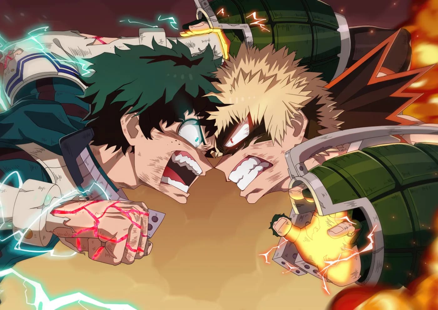 Deku y Bakugo Choque de Puños