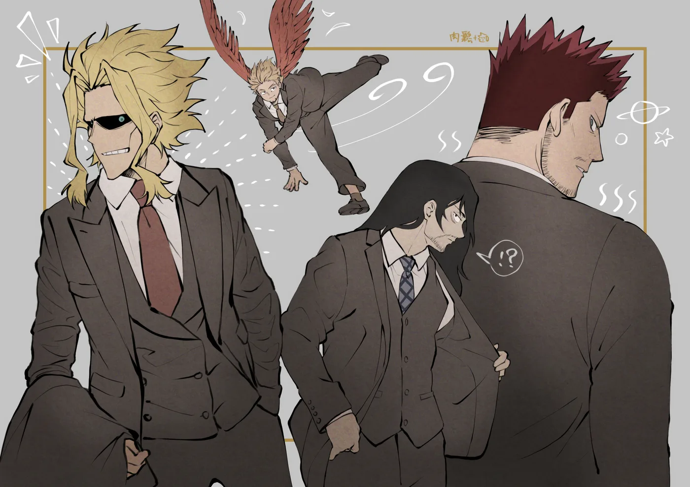 Traje Formal All Might Hawks Aizawa y Kirishima