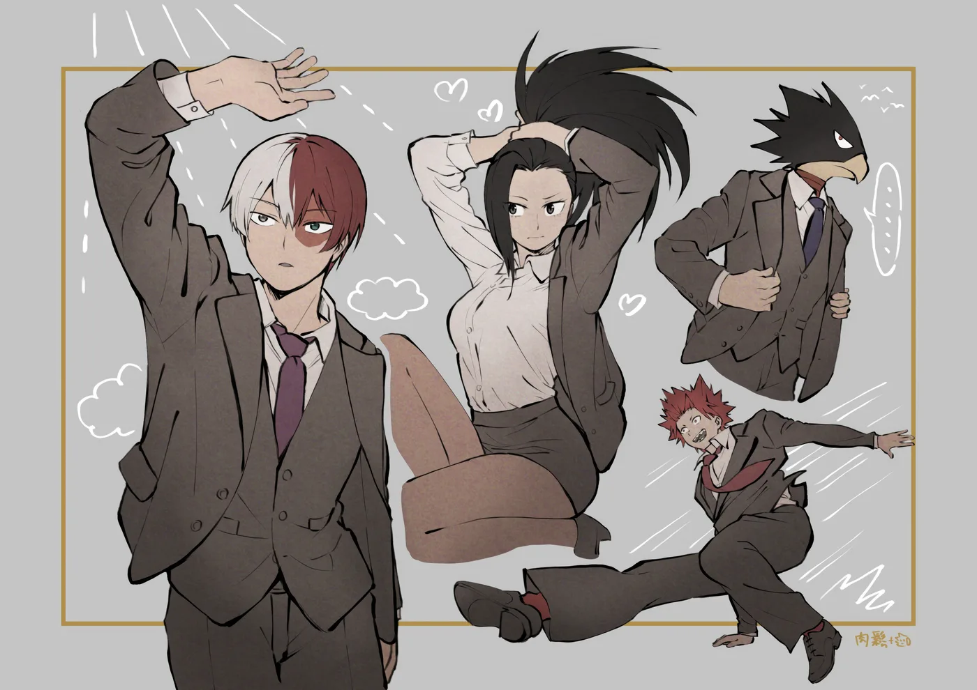 Traje Formal Todoroki Yaoyorozu Tokoyami y Kirishima