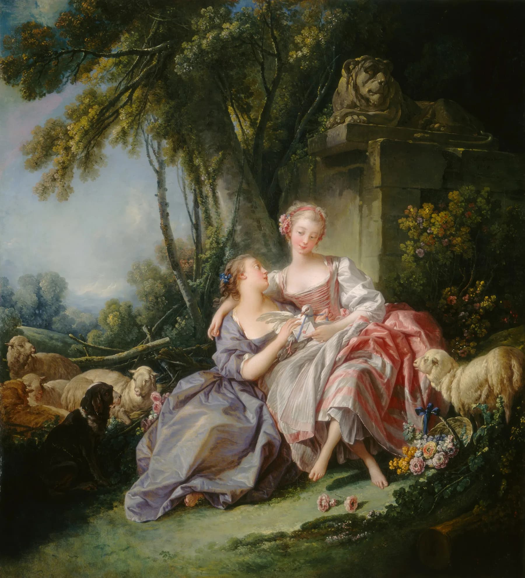 Pastoral con Damas y Ovejas - Francois Boucher