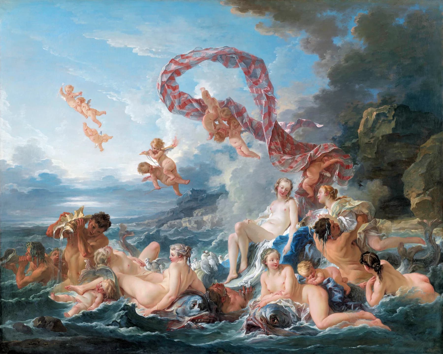 Ninfas y Cupidos en el Mar - Francois Boucher
