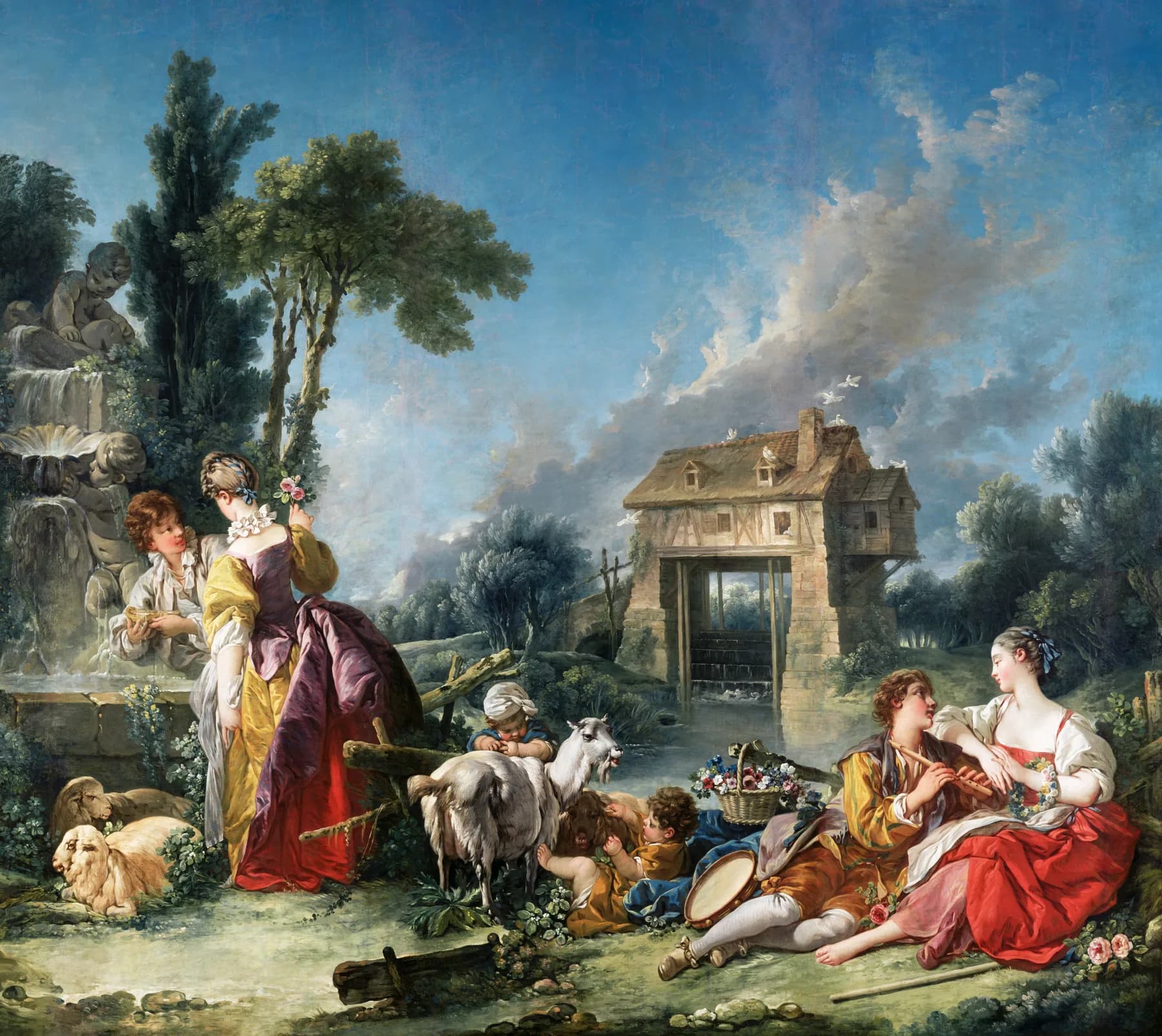 Escena Pastoral con Cabras - Francois Boucher