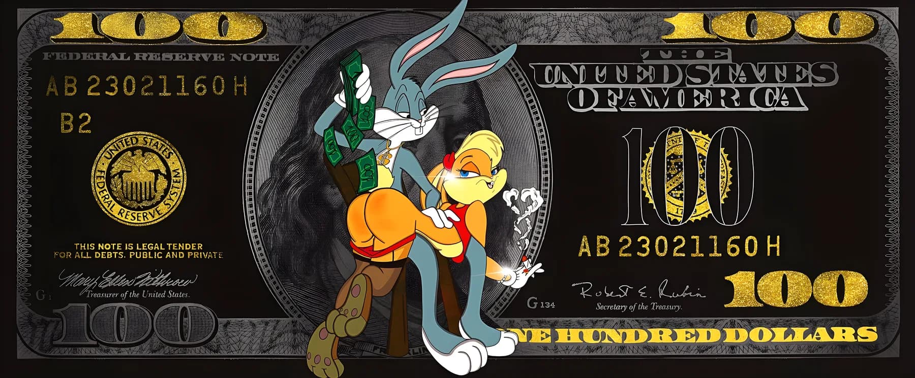 Bugs Bunny y Lola Billete de 100