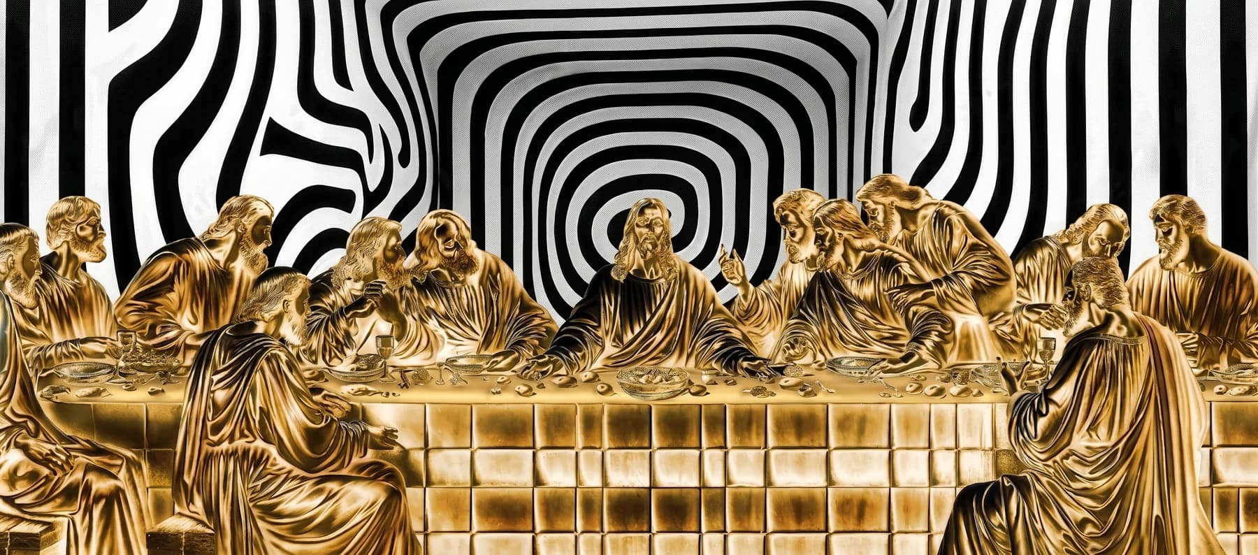 Última Cena Dorada Op Art