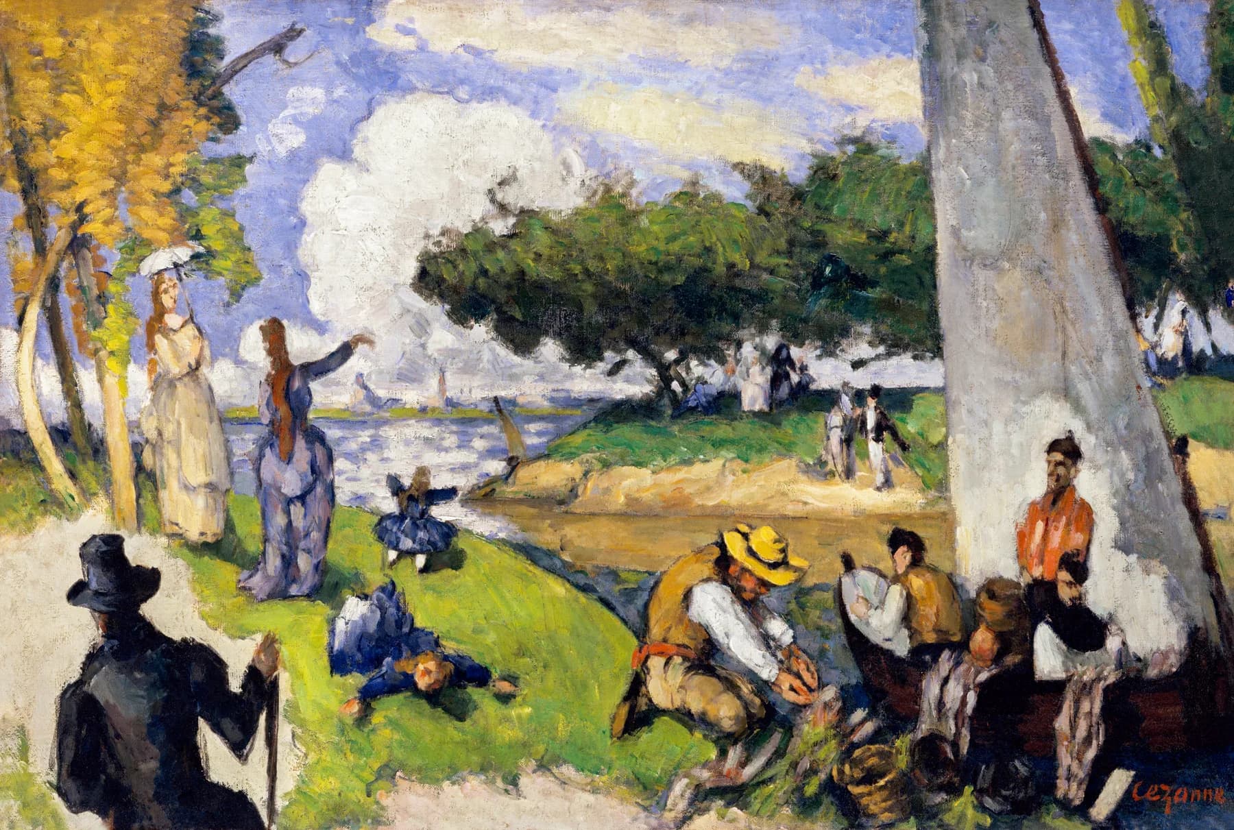 Paisaje con Figuras Descansando - Paul Cezanne