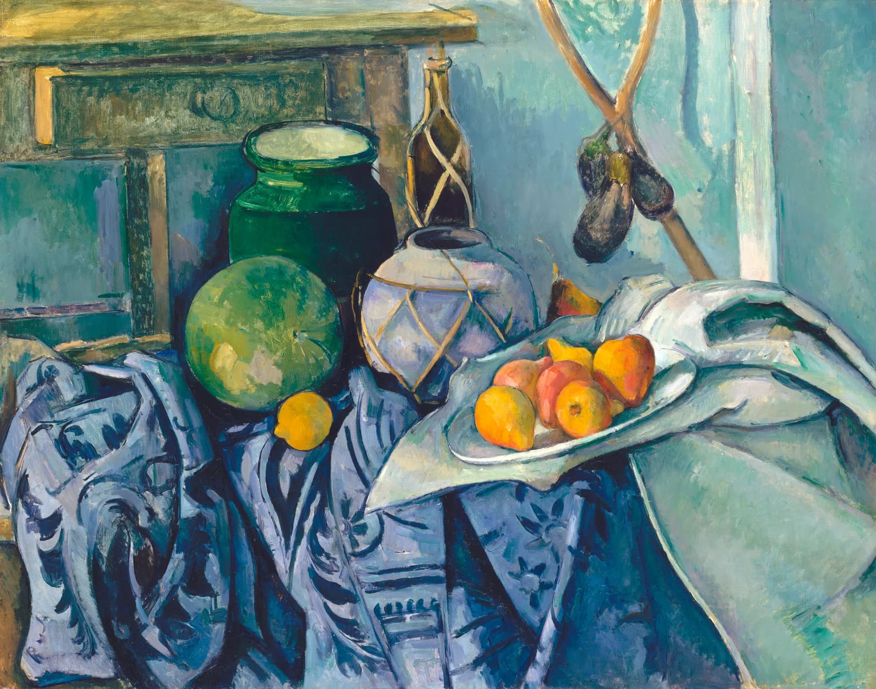 Bodegon con Tarro de Jengibre y Frutas - Paul Cezanne