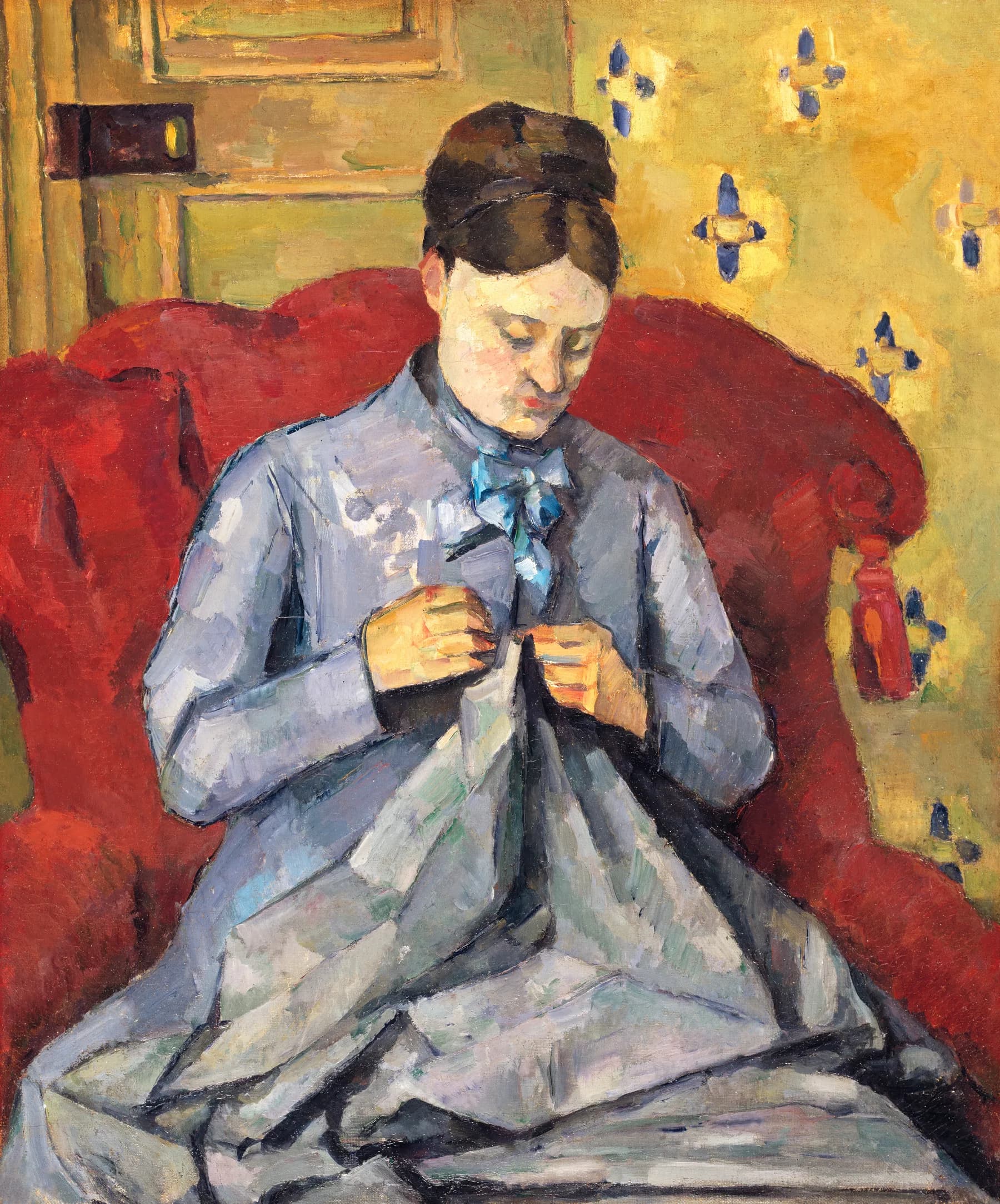 Madame Cezanne en Sillon Rojo - Paul Cezanne