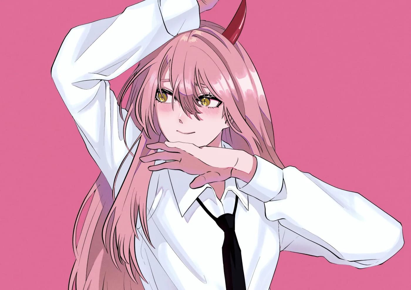Chica Demonio Chainsaw Man Cuerno Rosa