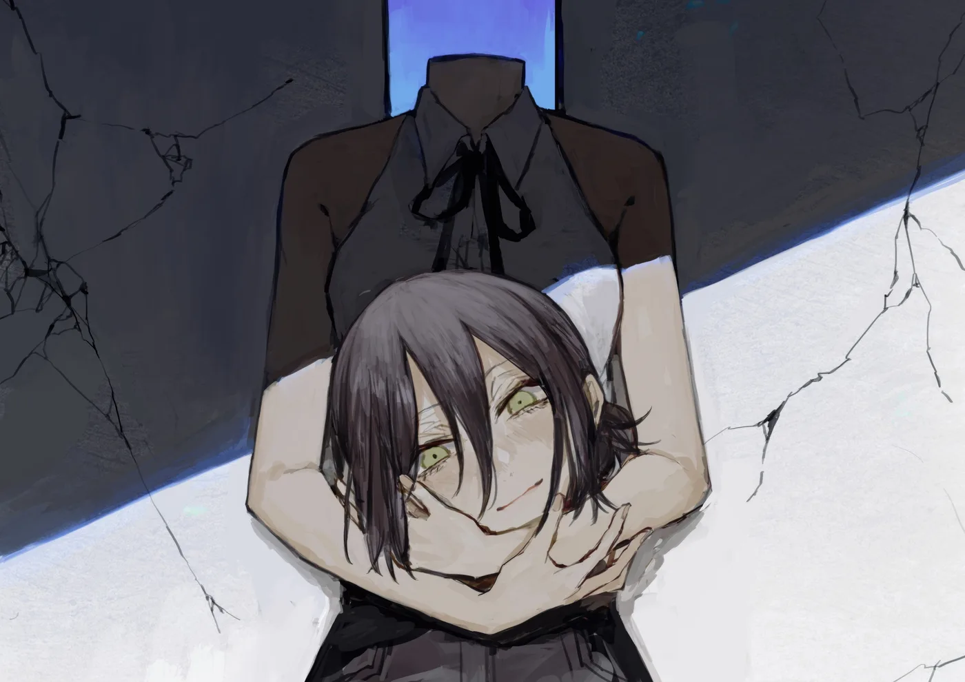 Chica Chainsaw Man Ojos Verdes Oscuro