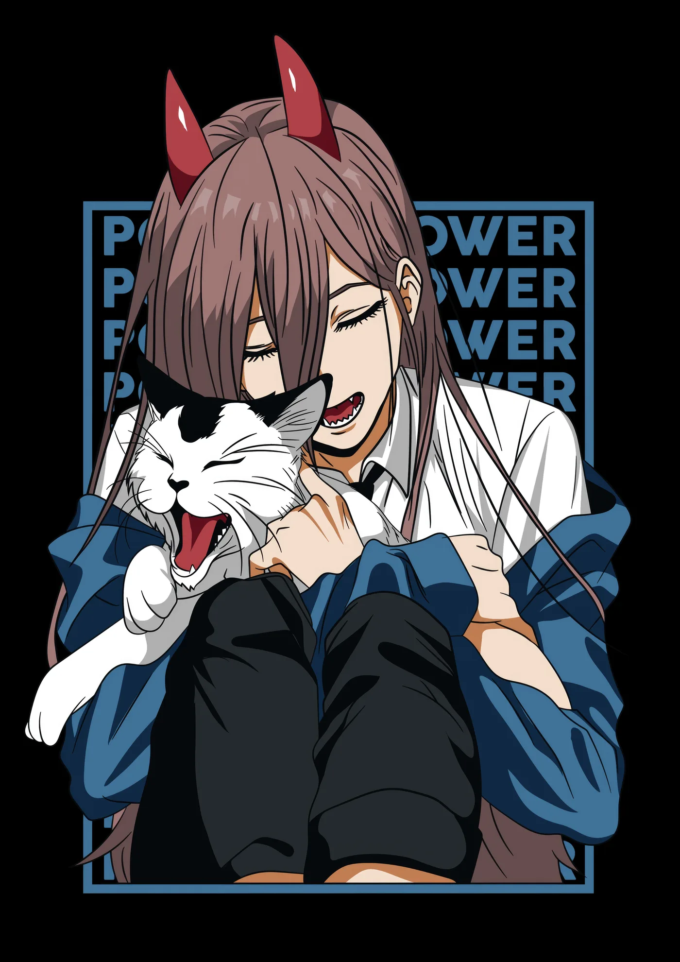 Power Abrazando a Meowy Gato