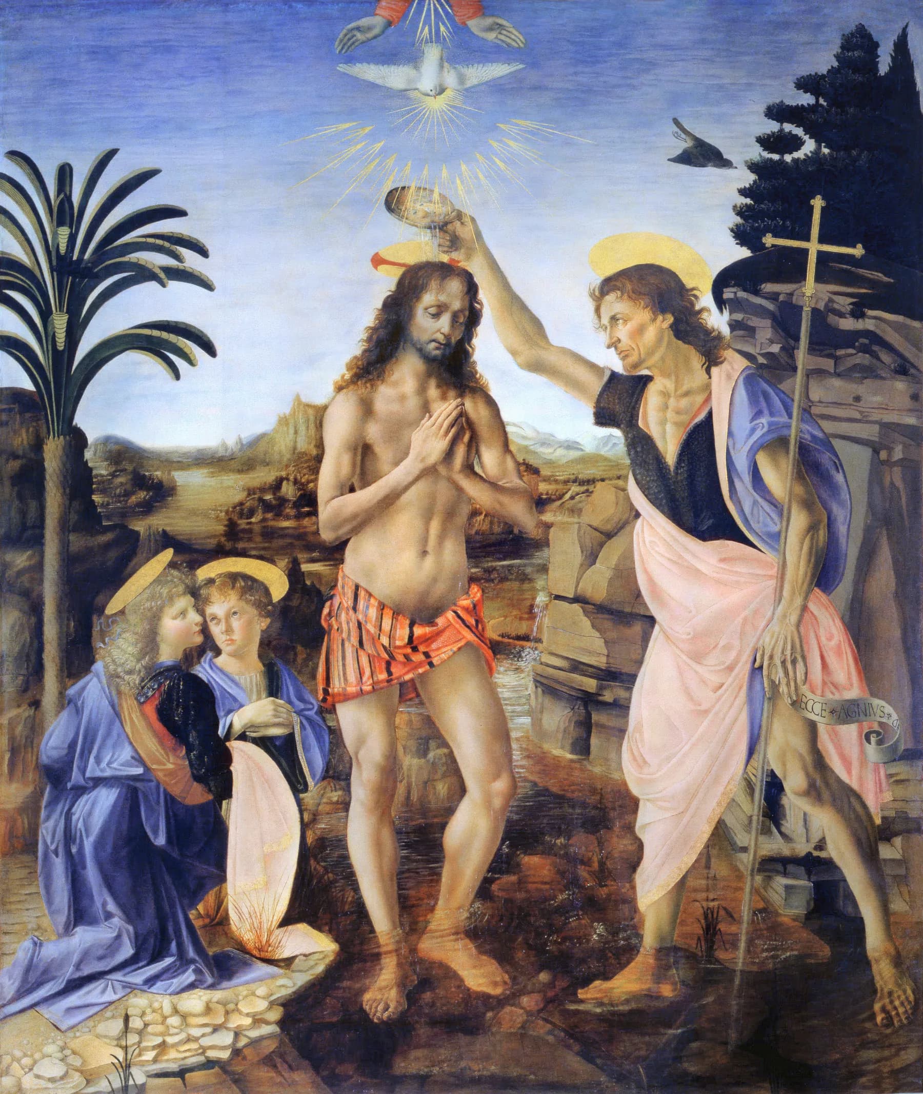 El Bautismo de Cristo - Leonardo Da Vinci