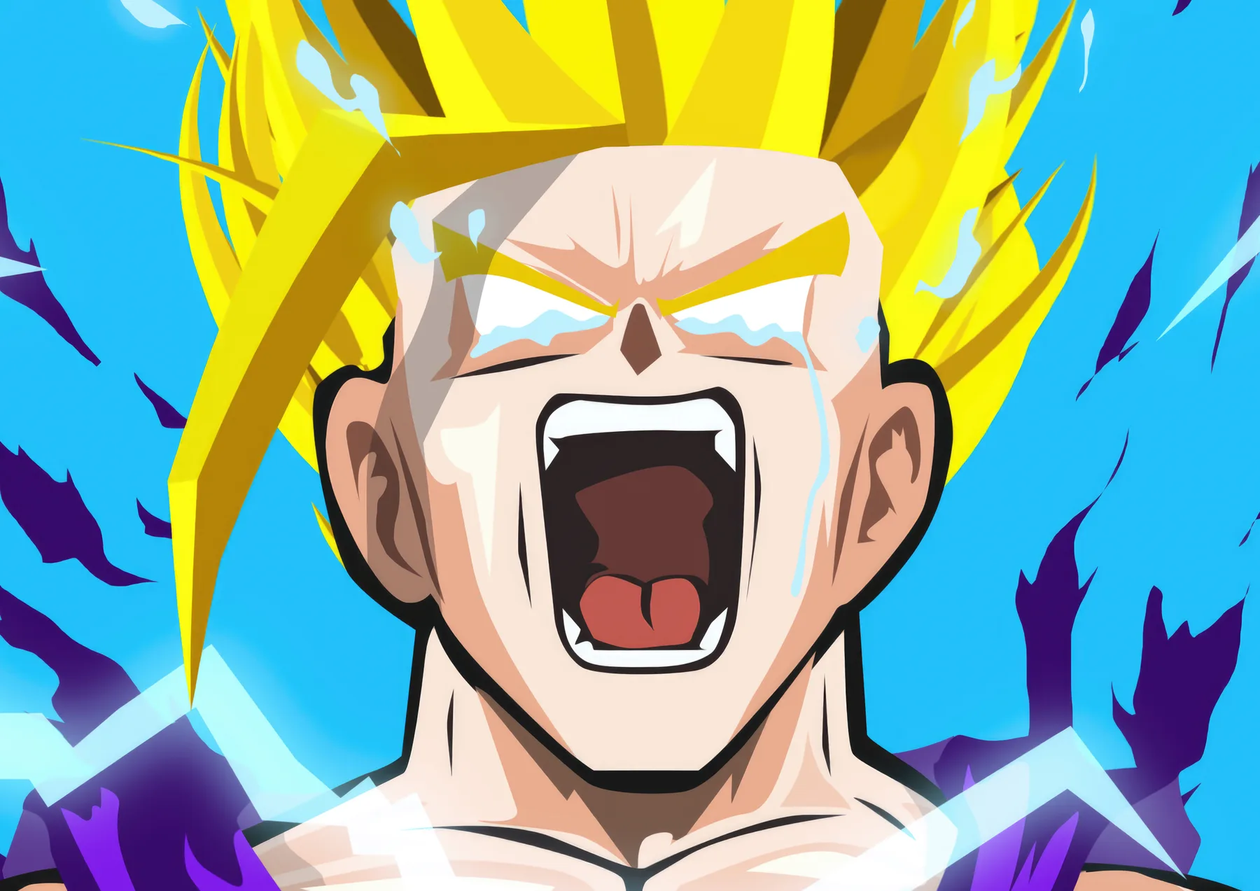 Gohan Super Saiyan Grito Lágrimas