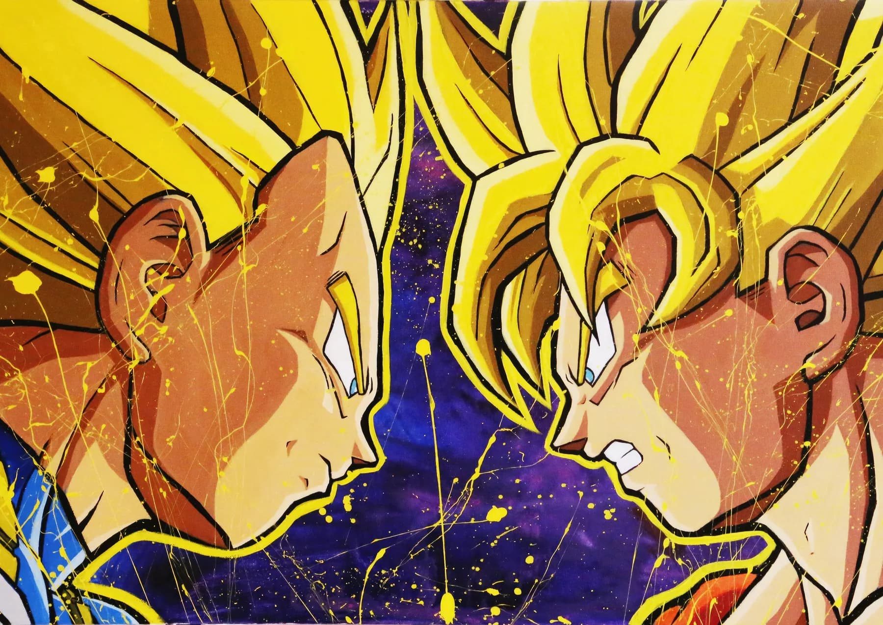 Goku y Vegeta Super Saiyan 3 Frente a Frente
