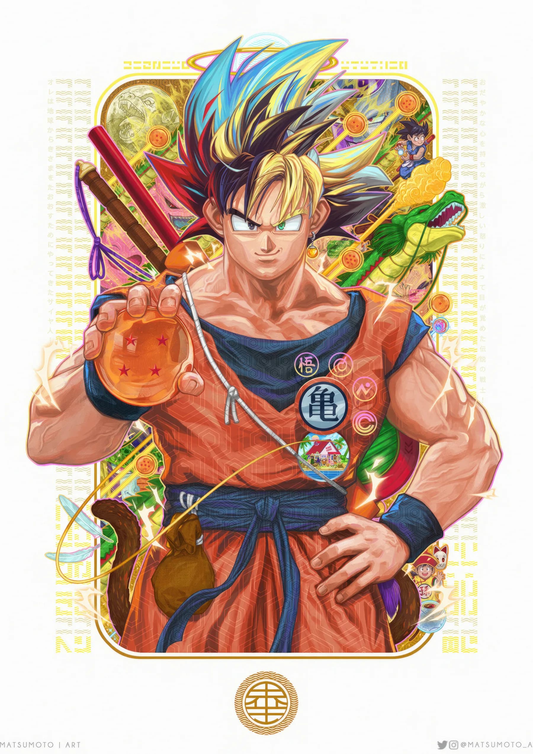 Goku Retrato Detallado Bola de Dragón