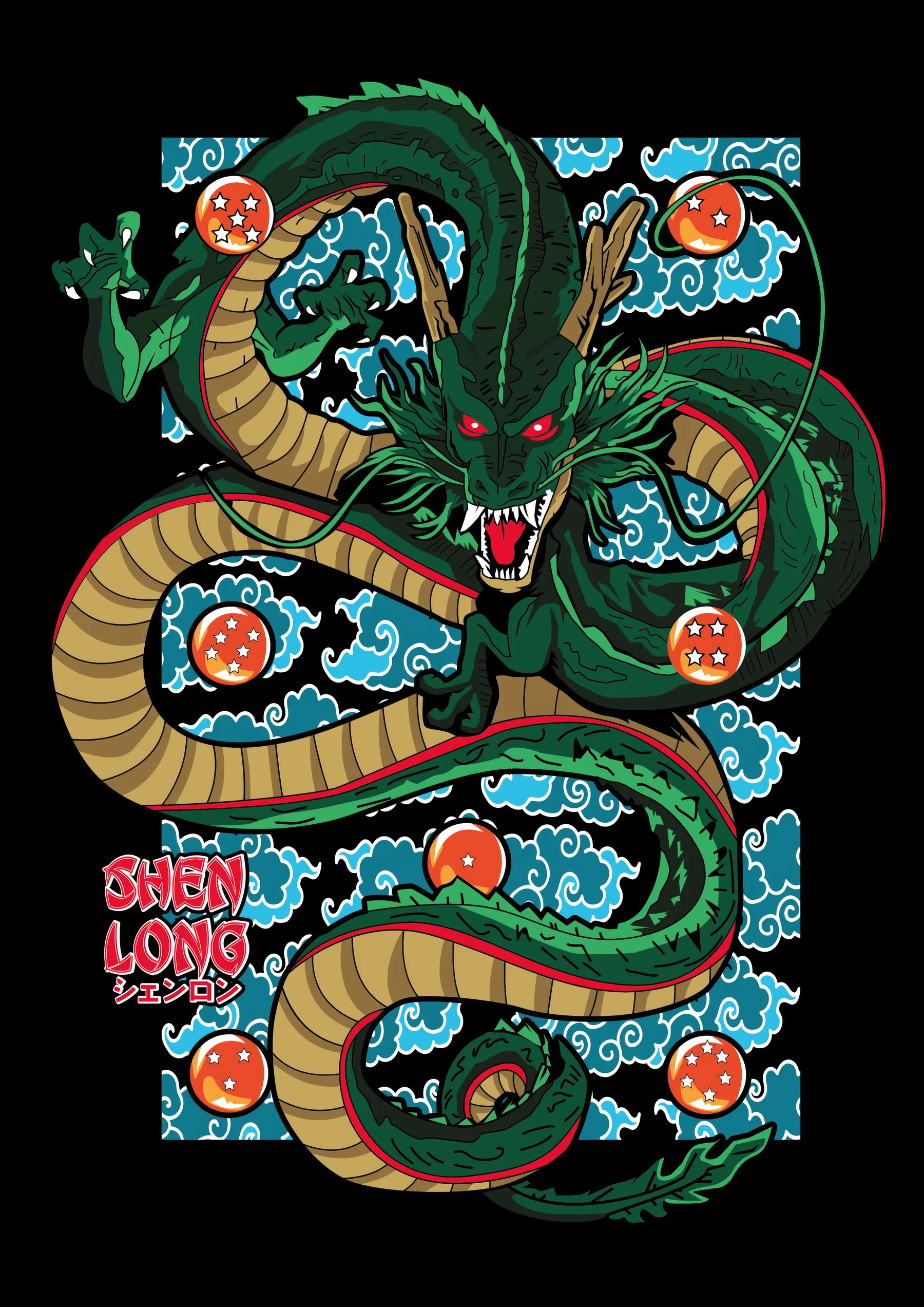 Shen Long Dragón Nubes Azules