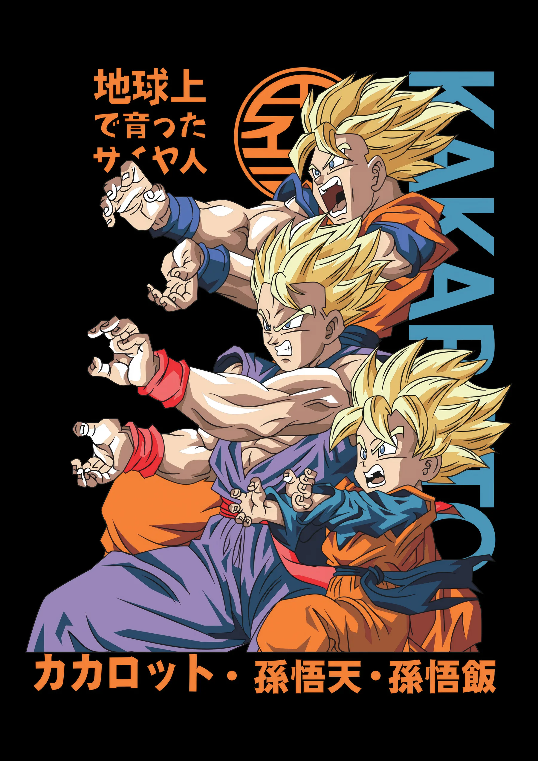 Goku Gohan Goten Puños en Alto