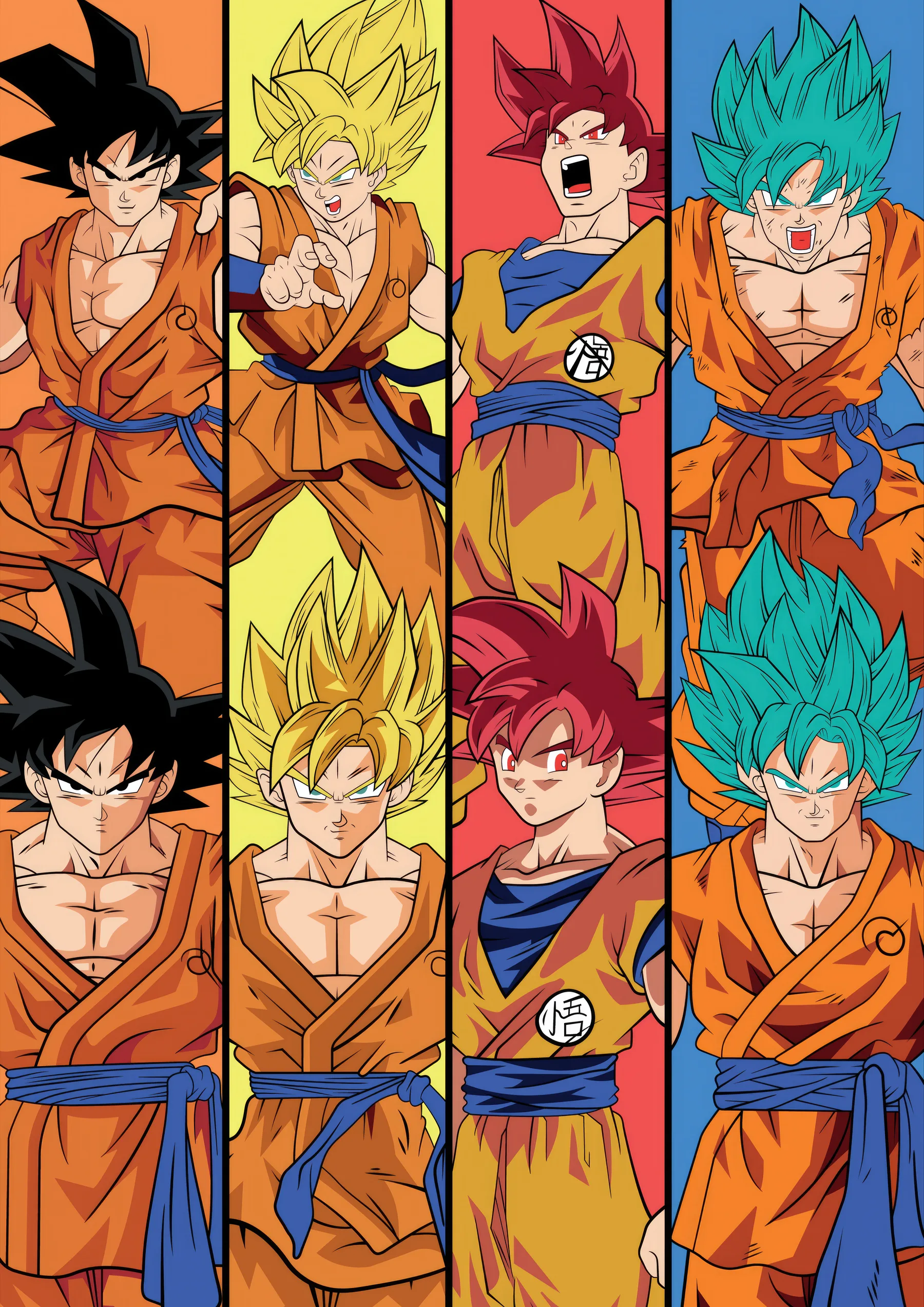 Goku Evolución Super Saiyan Formas