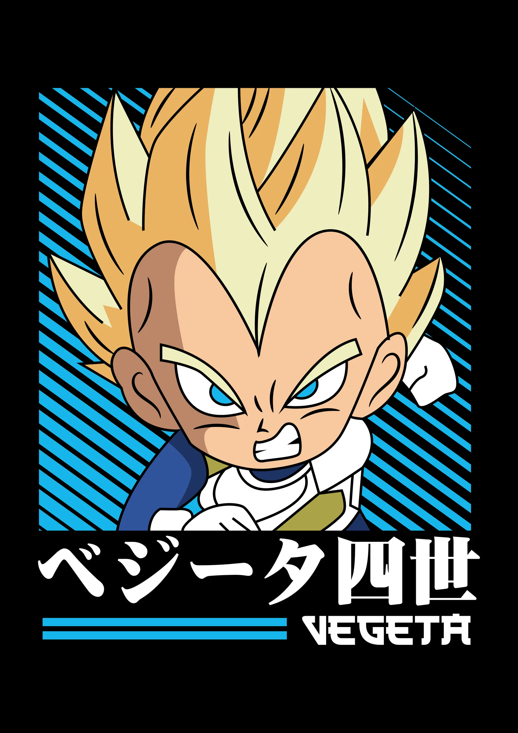 Vegeta Super Saiyan Retrato Chibi