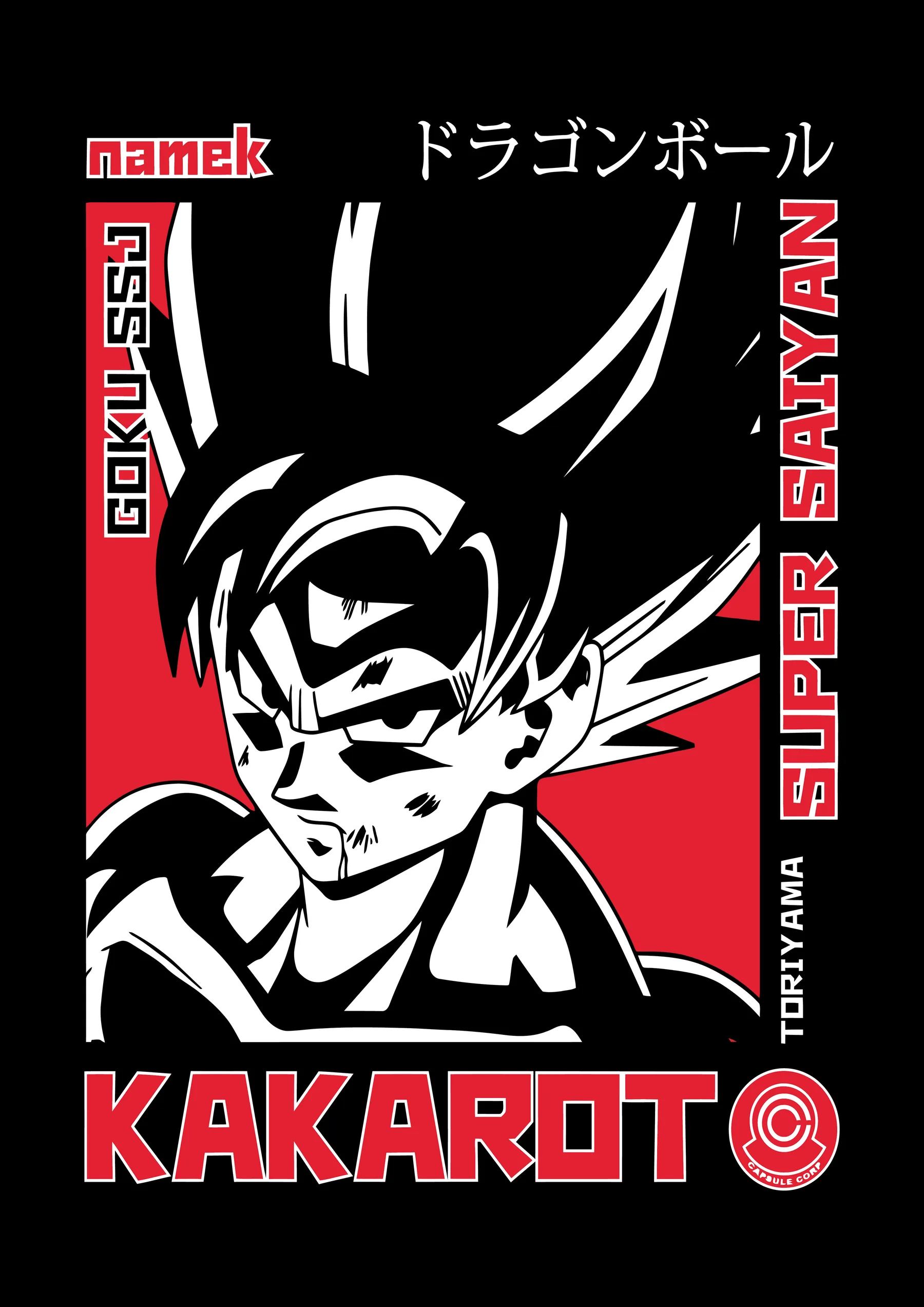 Goku Super Saiyan Kakaroto Retrato Rojo