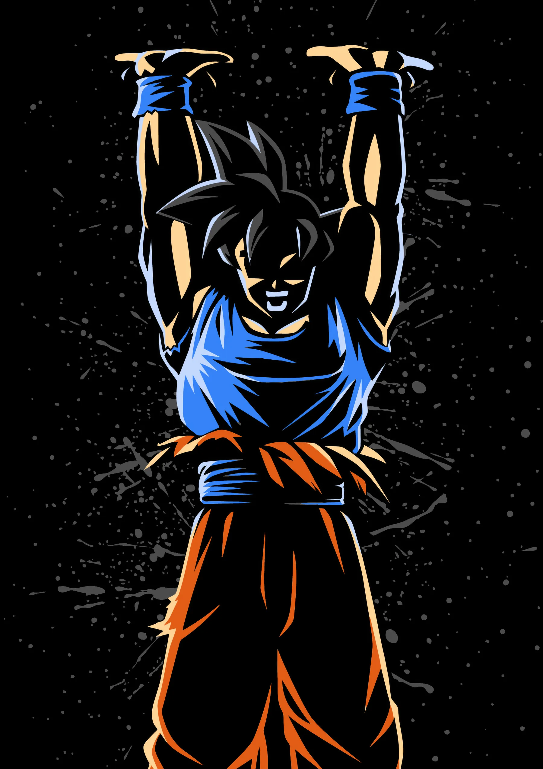 Goku Silueta Estilo Splatter